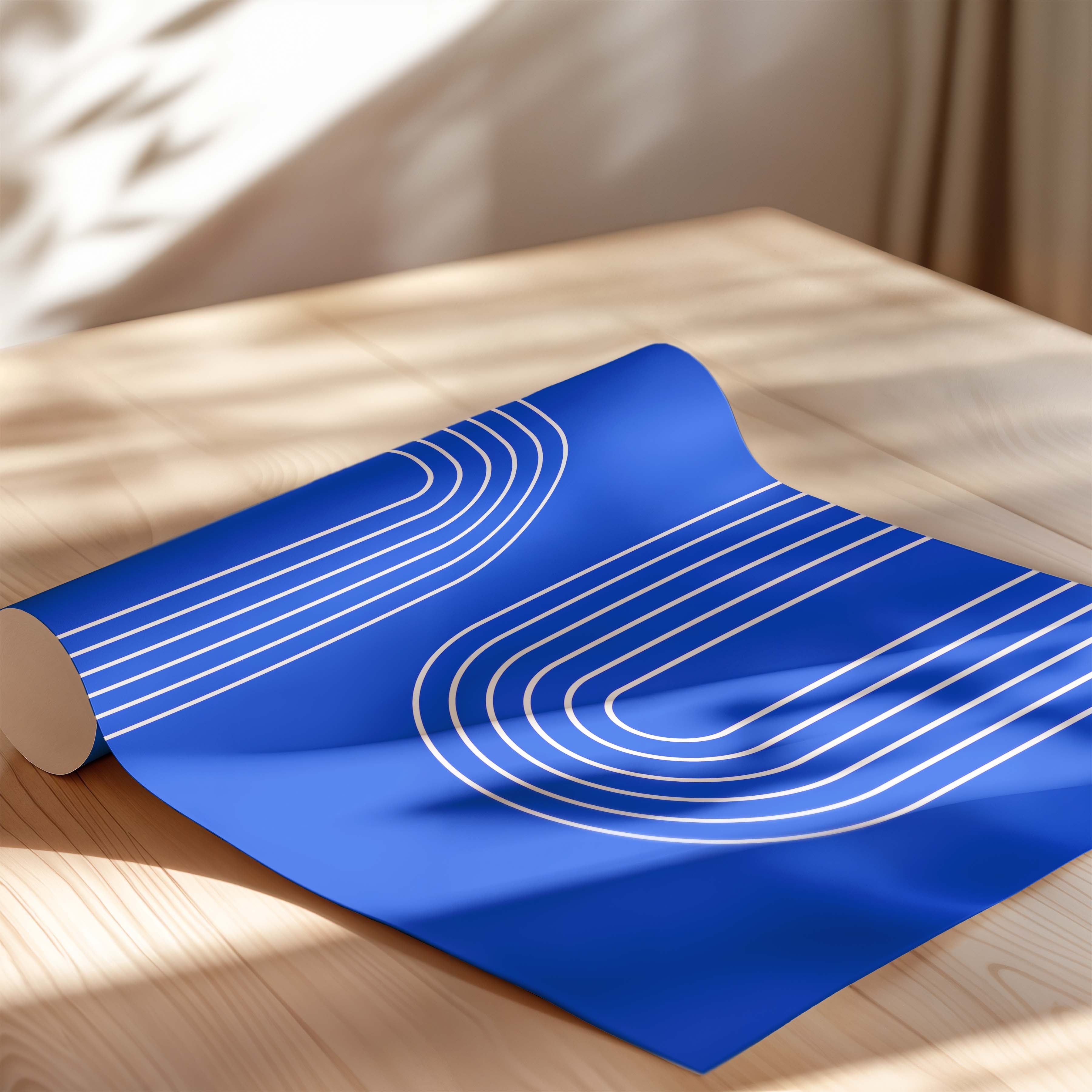 Abstract Arches Horizontal in Bright Blue
