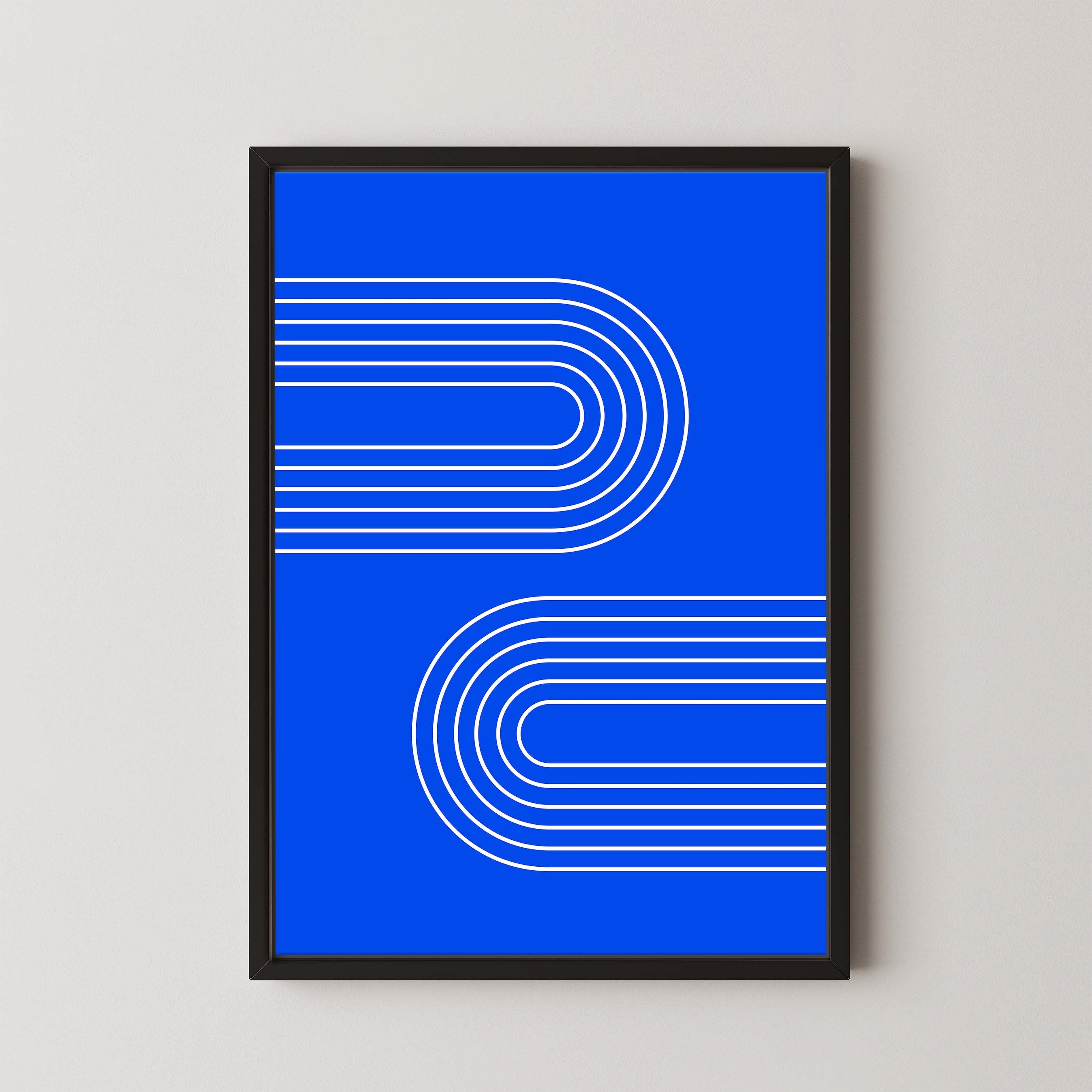 Abstract Arches Horizontal in Bright Blue
