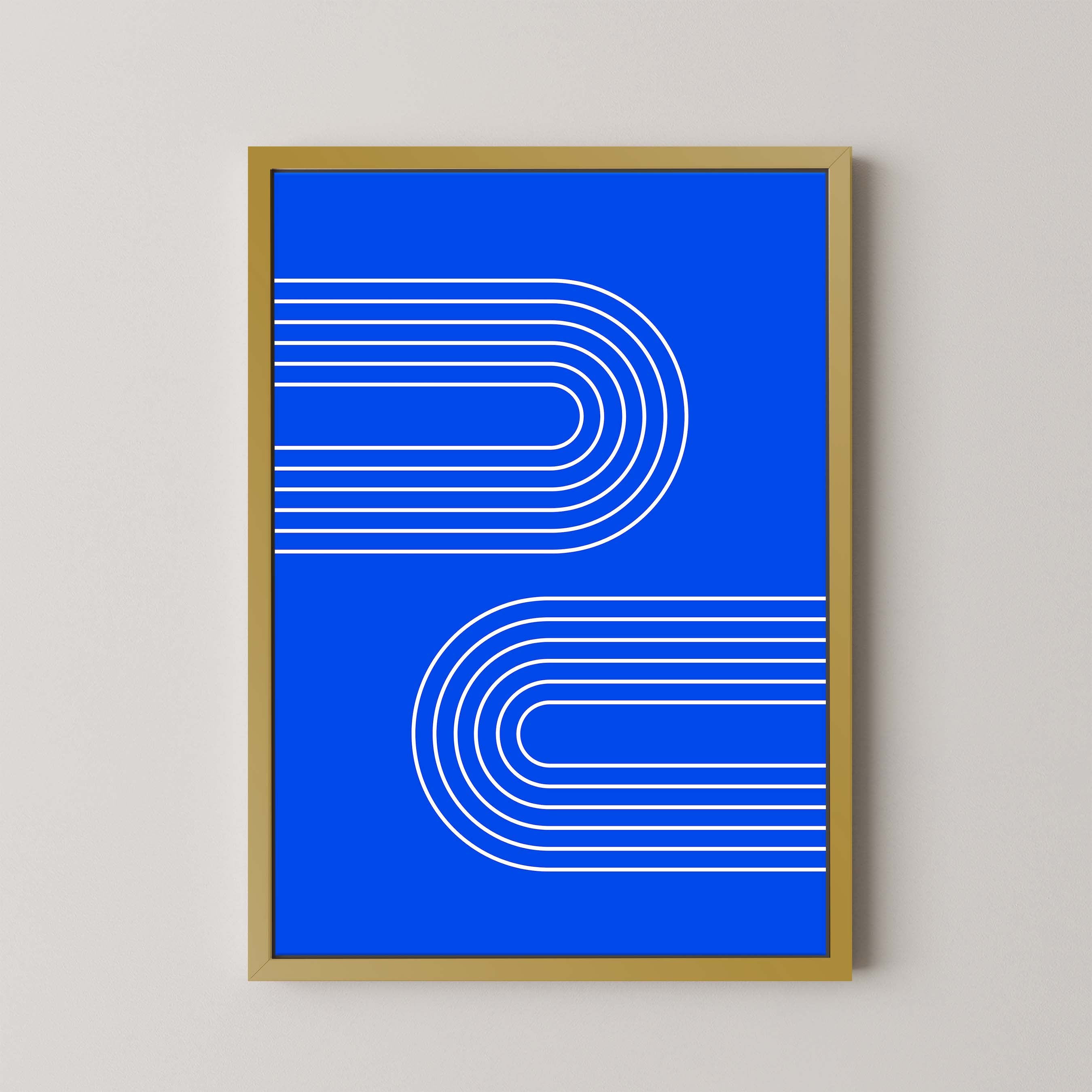 Abstract Arches Horizontal in Bright Blue