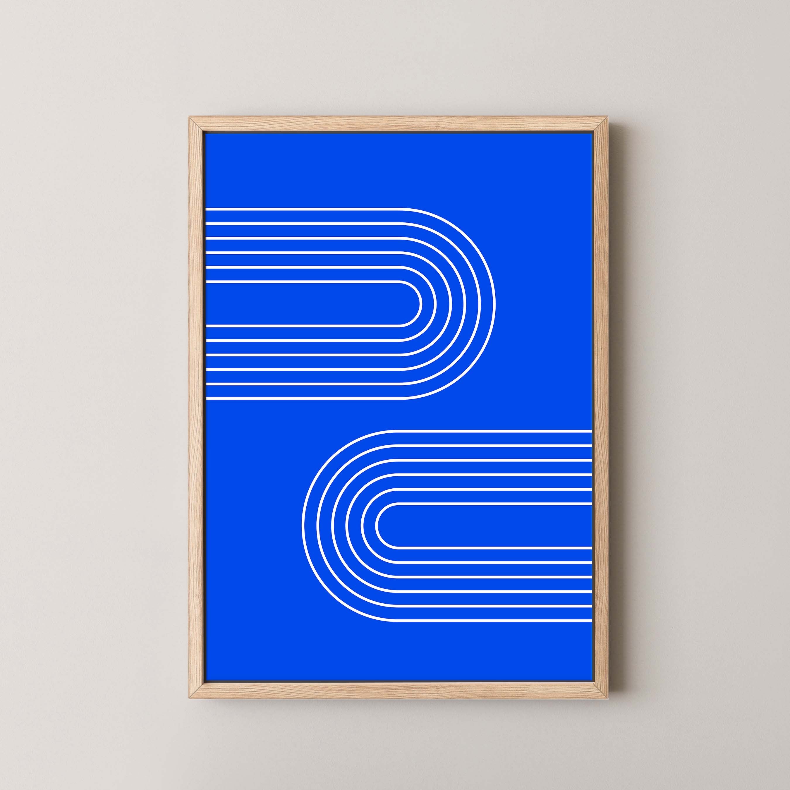 Abstract Arches Horizontal in Bright Blue