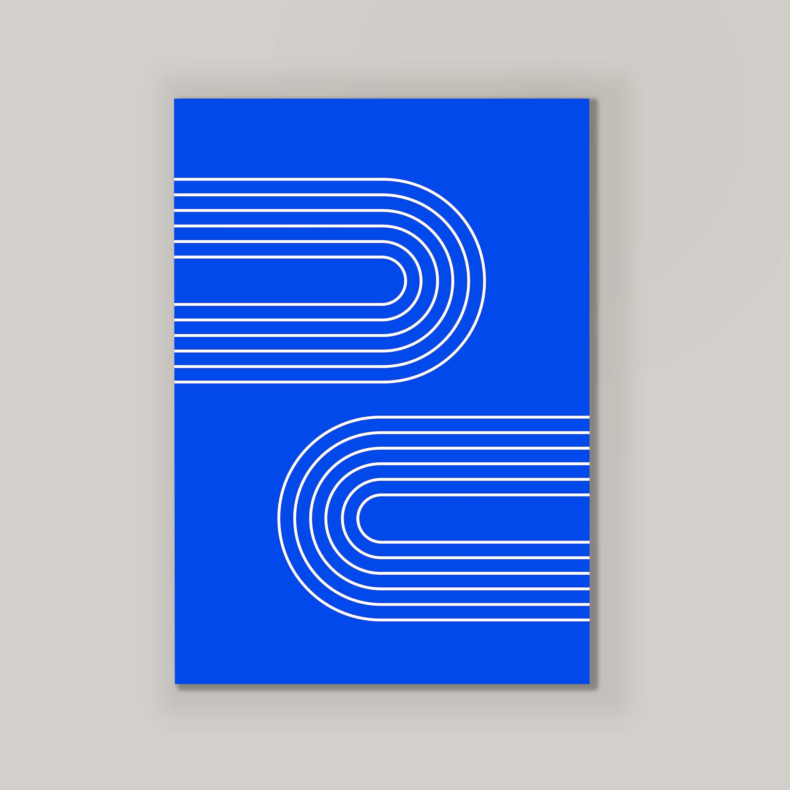 Abstract Arches Horizontal in Bright Blue