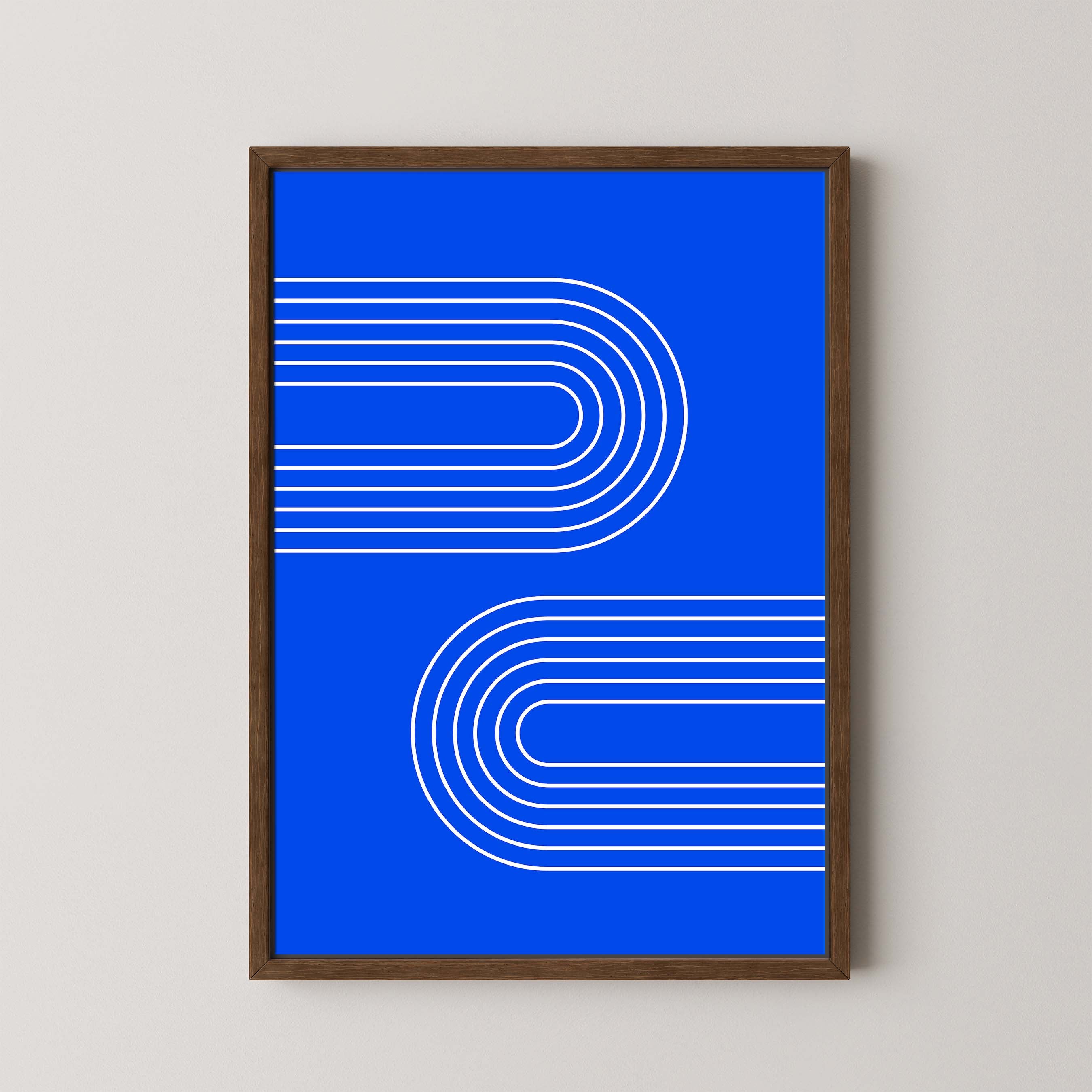 Abstract Arches Horizontal in Bright Blue