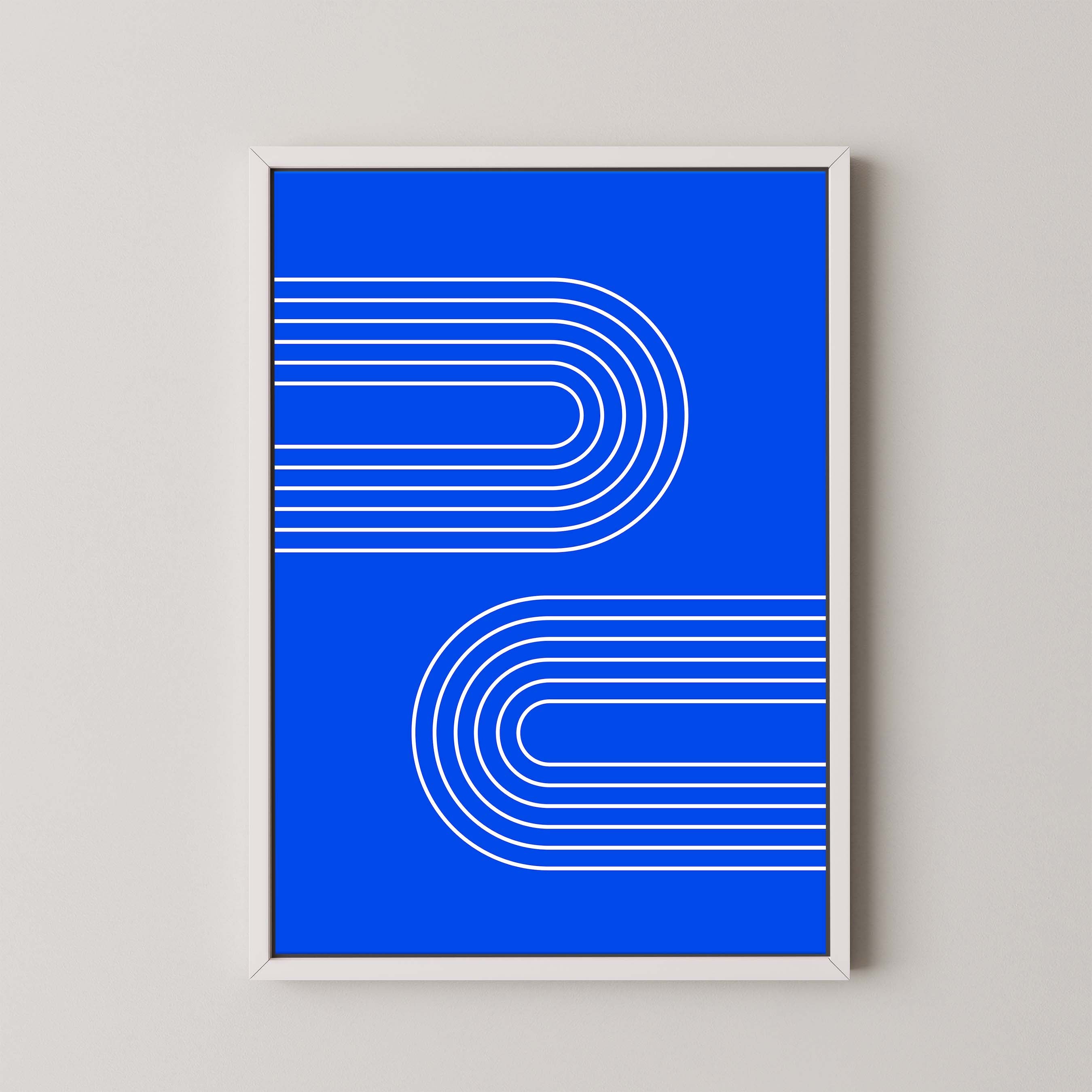 Abstract Arches Horizontal in Bright Blue