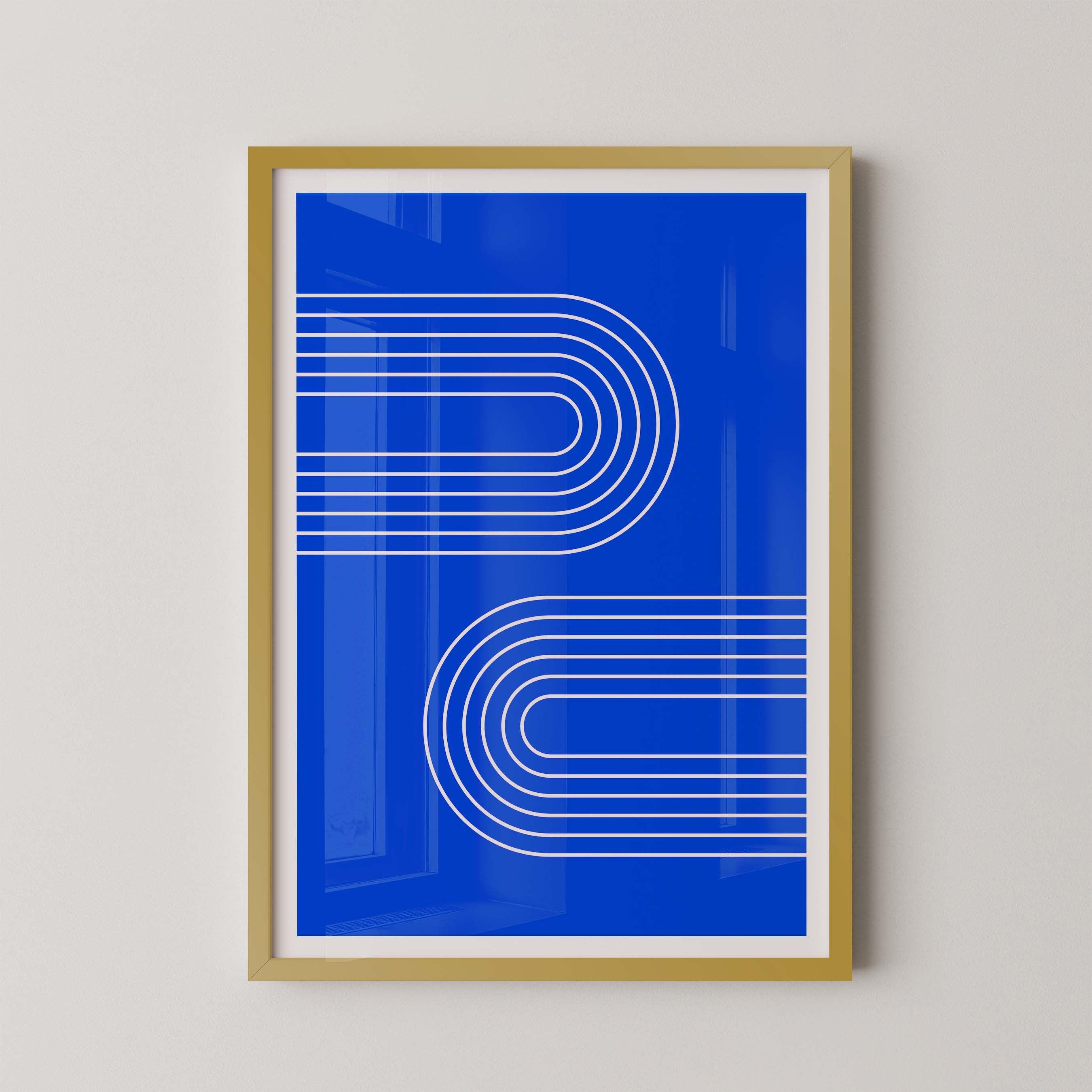 Abstract Arches Horizontal in Bright Blue
