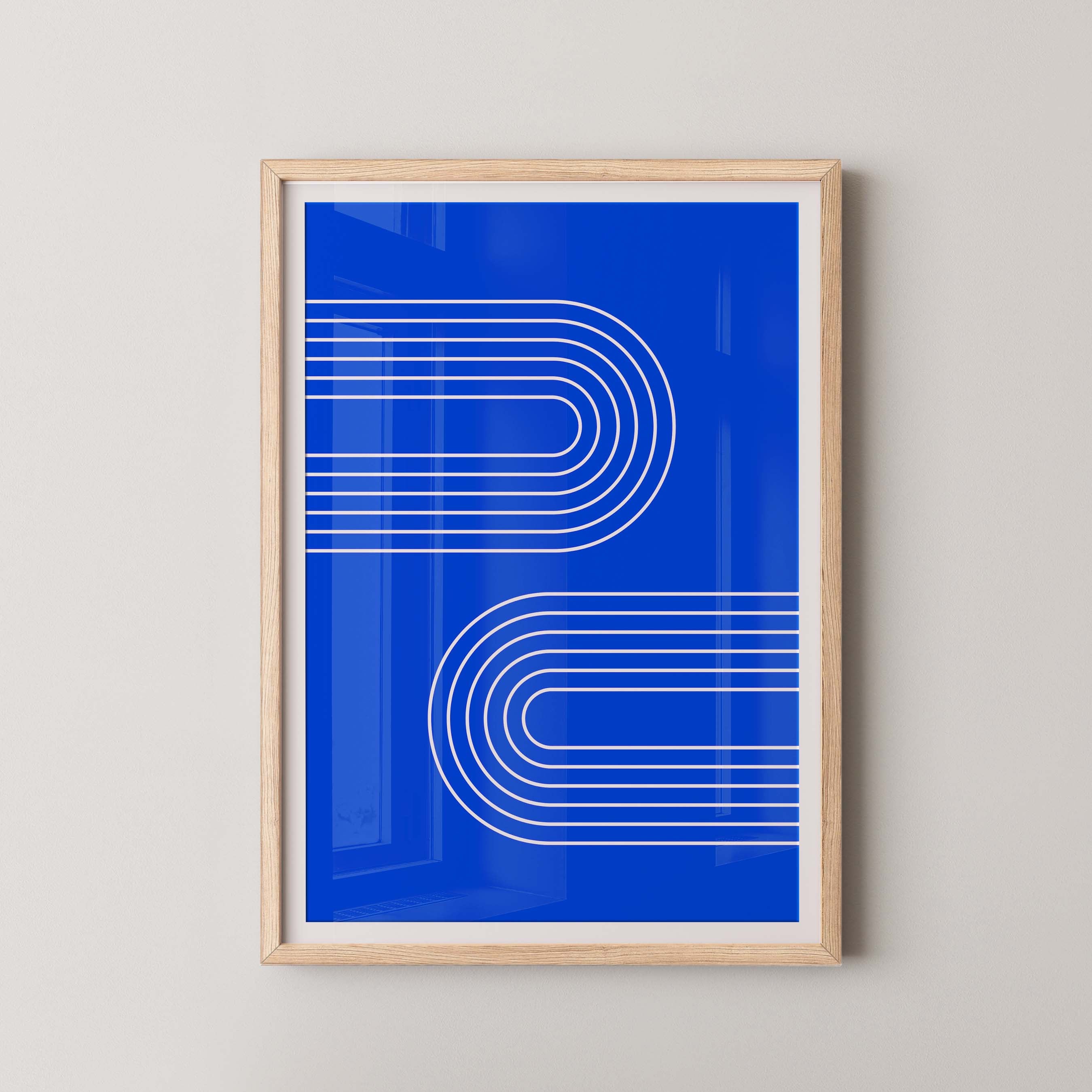 Abstract Arches Horizontal in Bright Blue