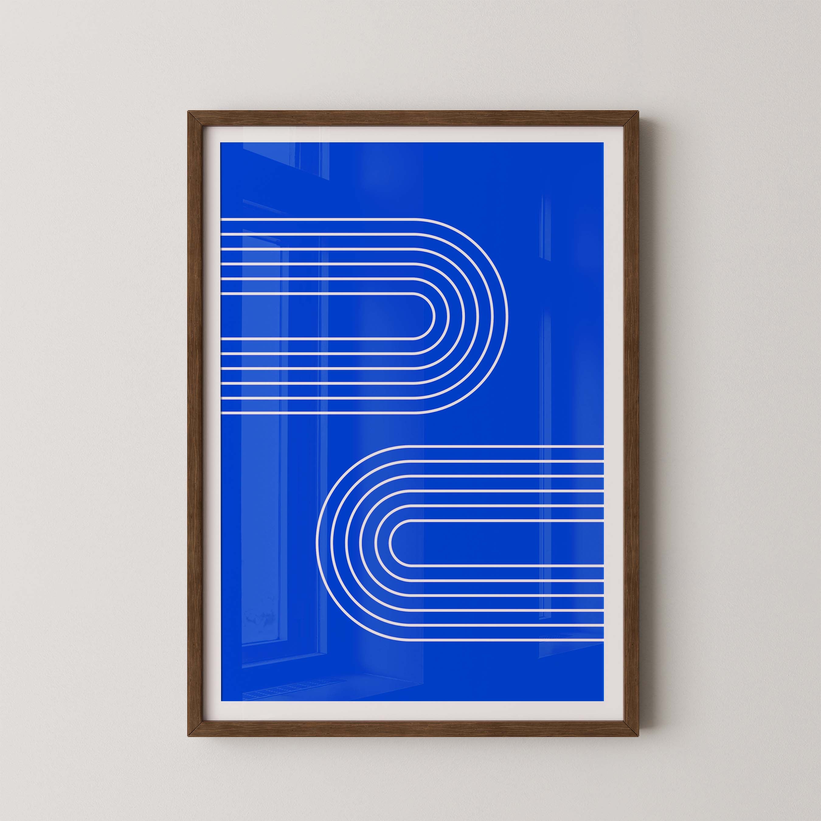 Abstract Arches Horizontal in Bright Blue