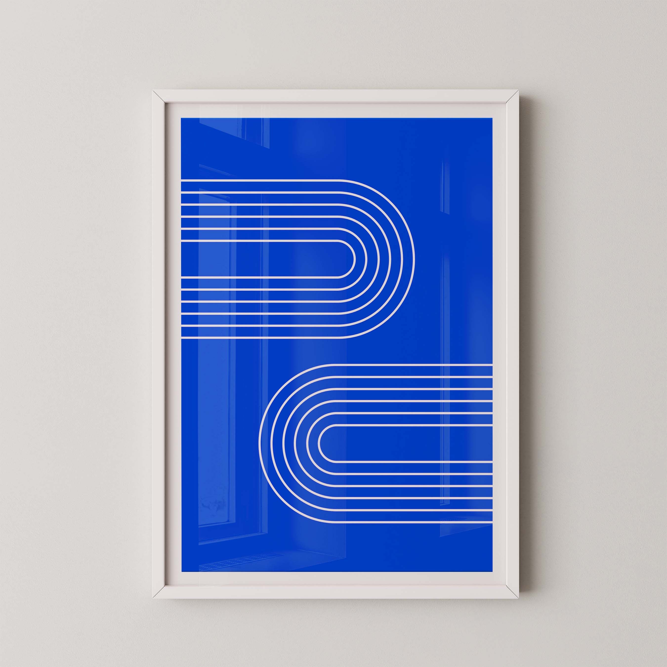 Abstract Arches Horizontal in Bright Blue