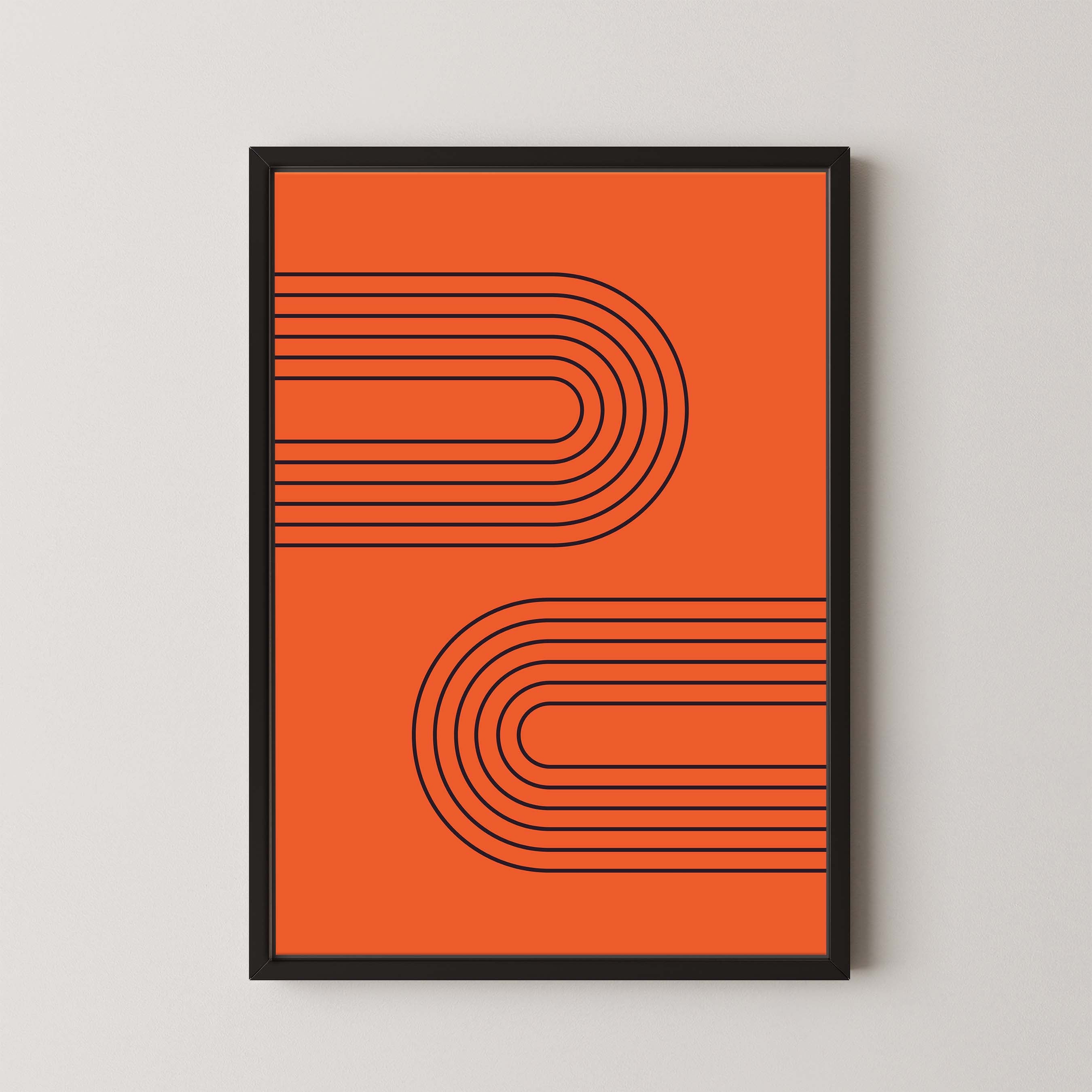 Abstract Arches Horizontal in Bright Red