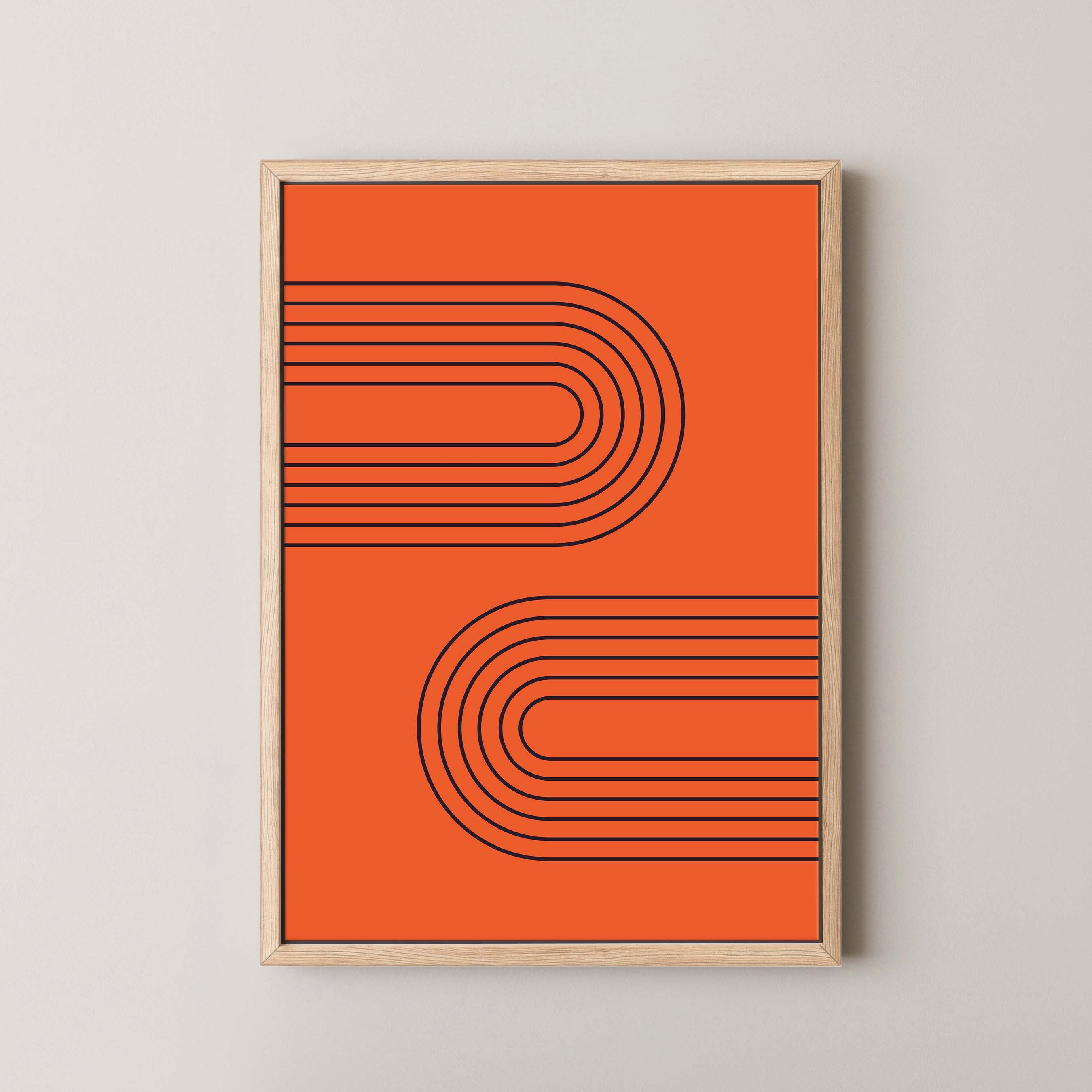 Abstract Arches Horizontal in Bright Red