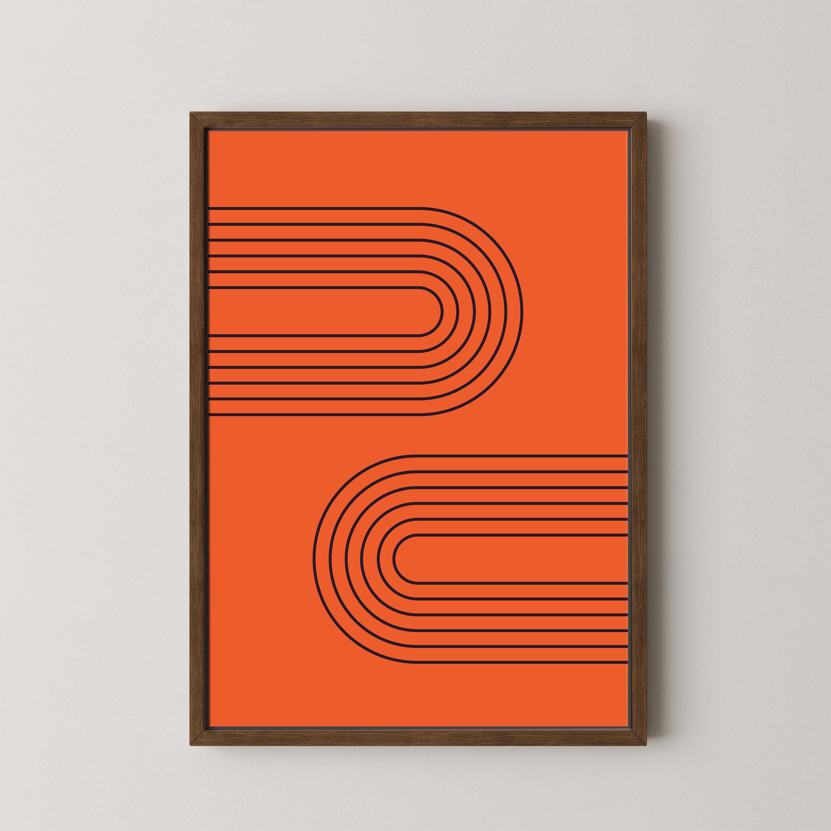 Abstract Arches Horizontal in Bright Red