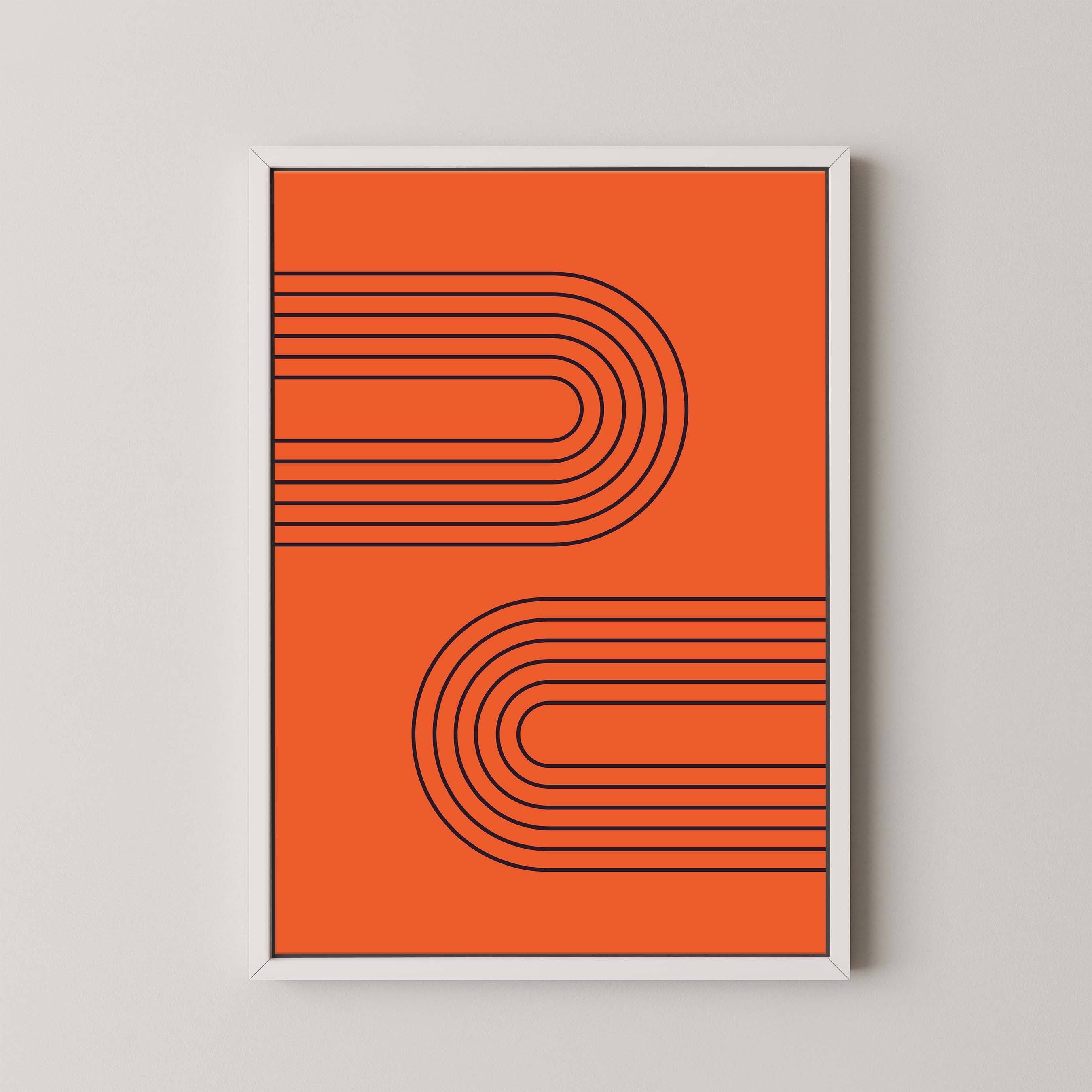 Abstract Arches Horizontal in Bright Red