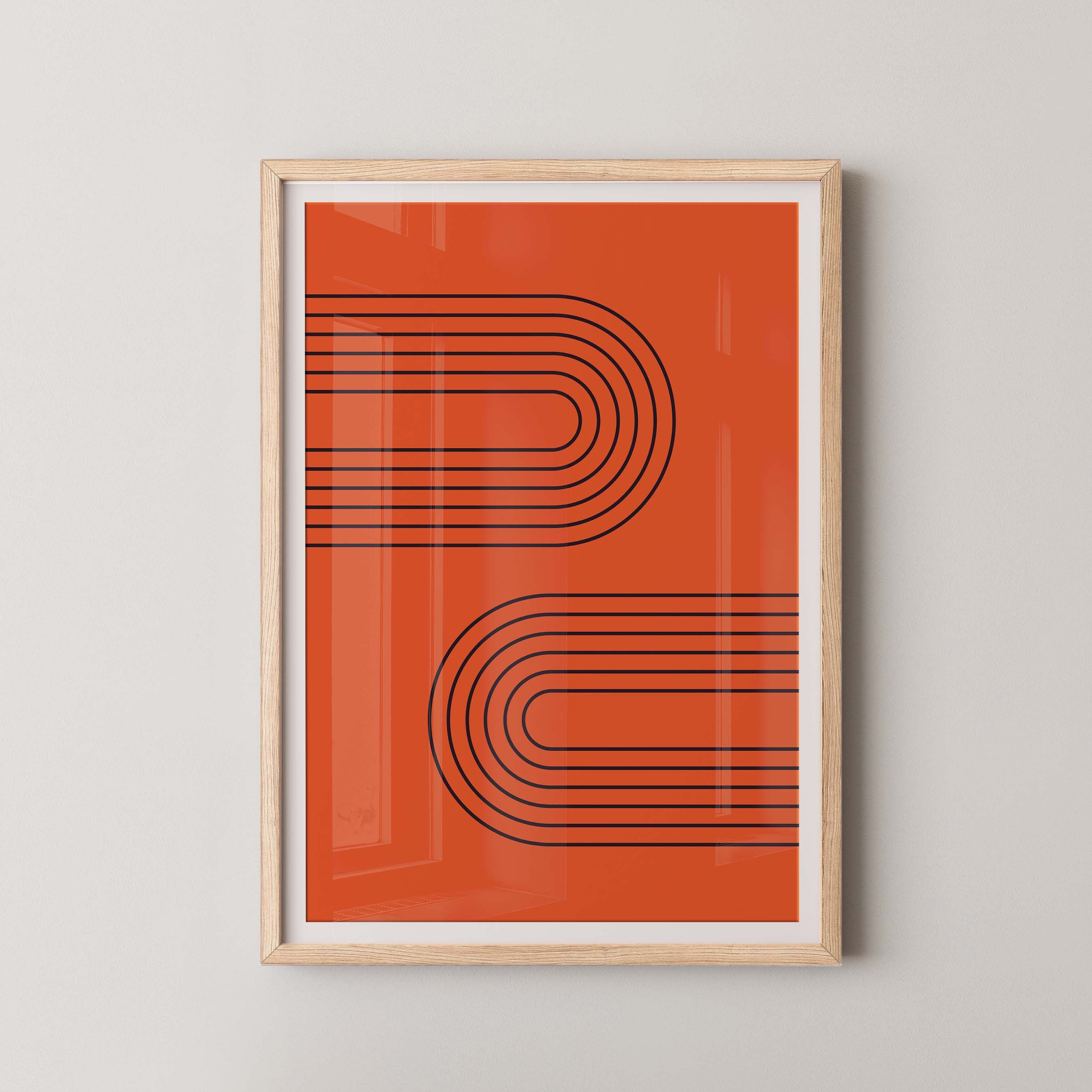 Abstract Arches Horizontal in Bright Red