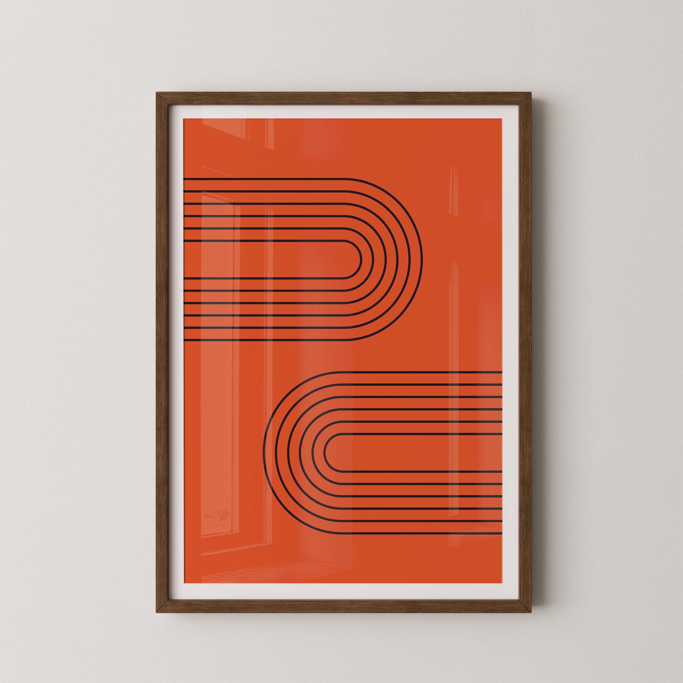 Abstract Arches Horizontal in Bright Red