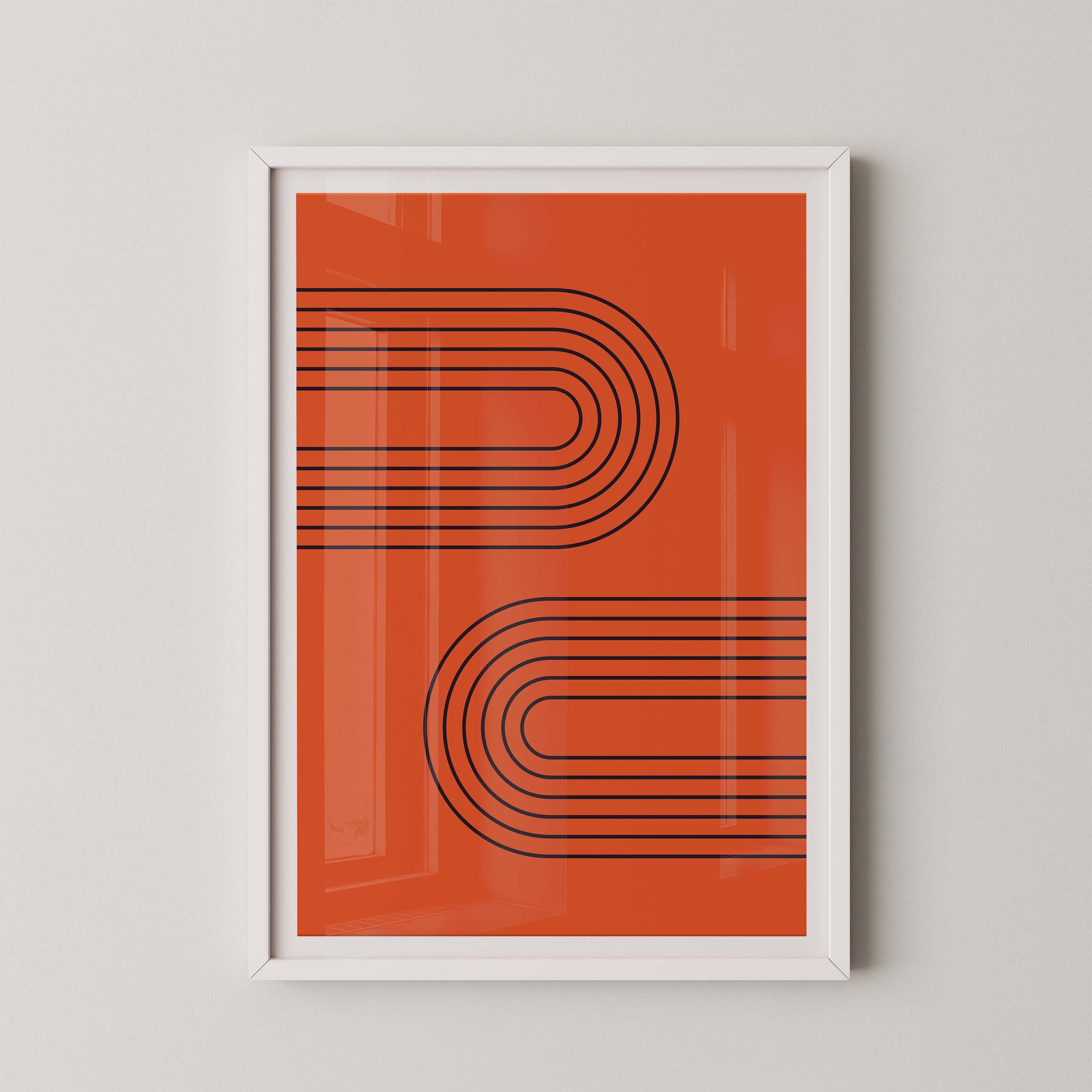 Abstract Arches Horizontal in Bright Red