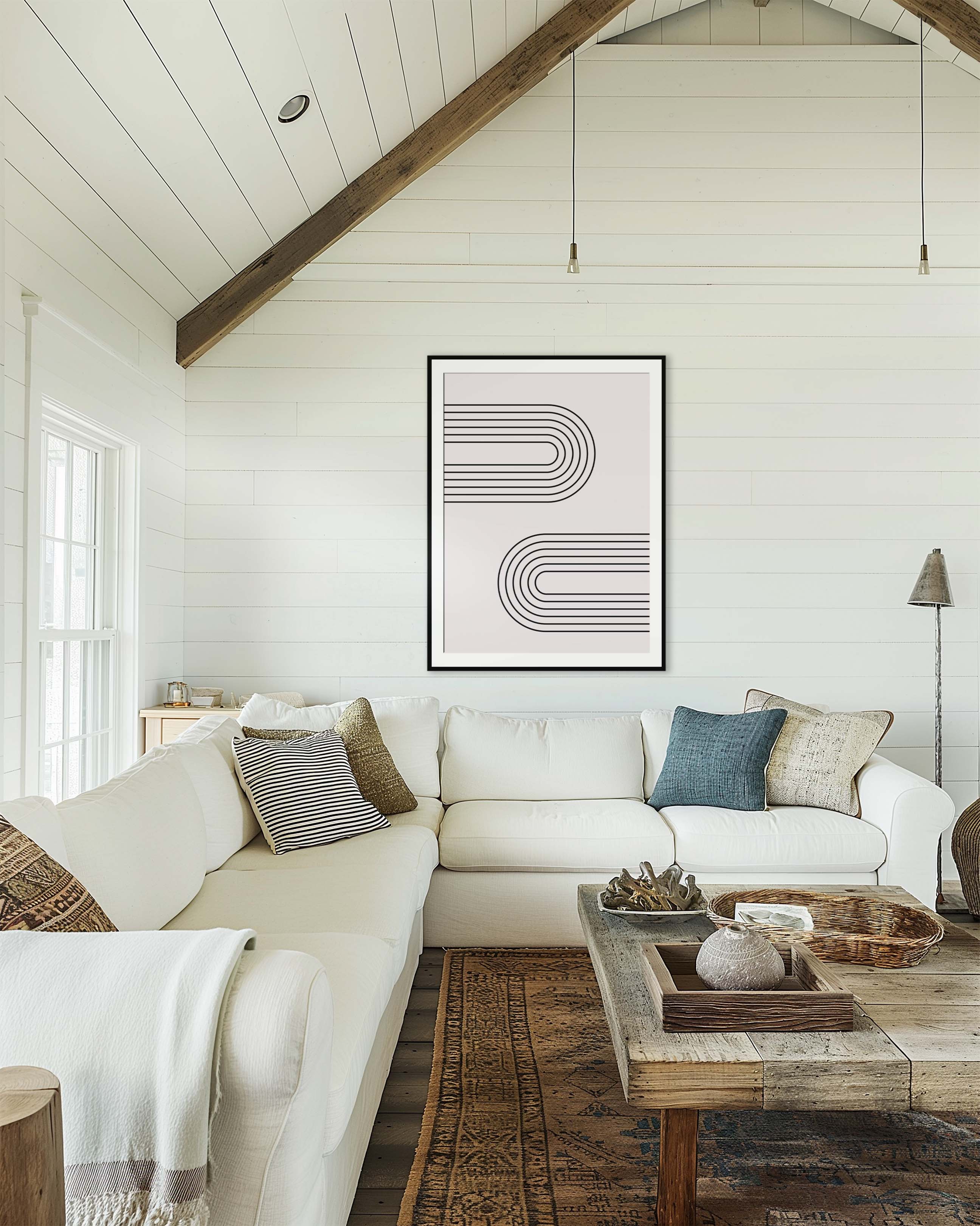 Abstract Arches Horizontal in Cream