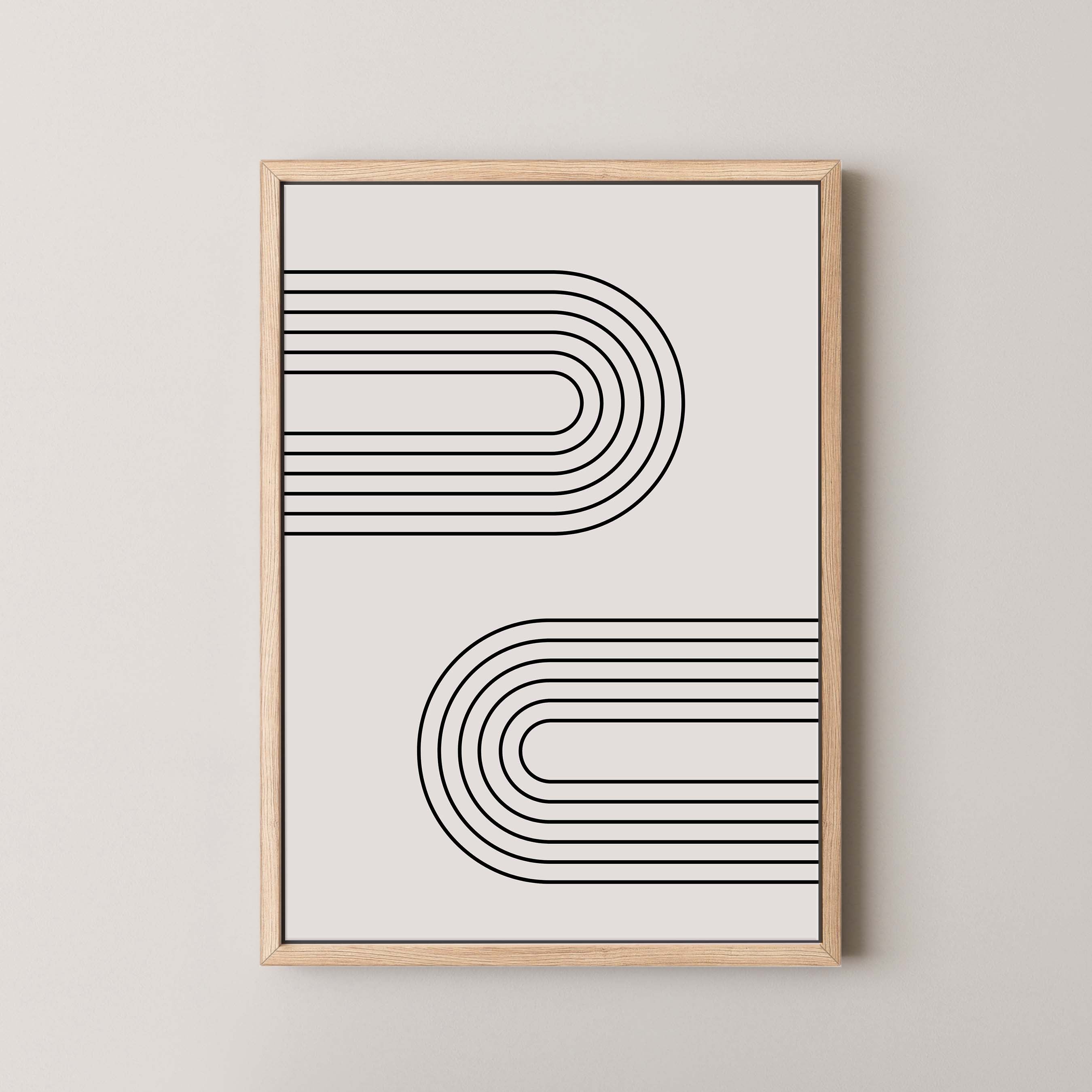 Abstract Arches Horizontal in Cream