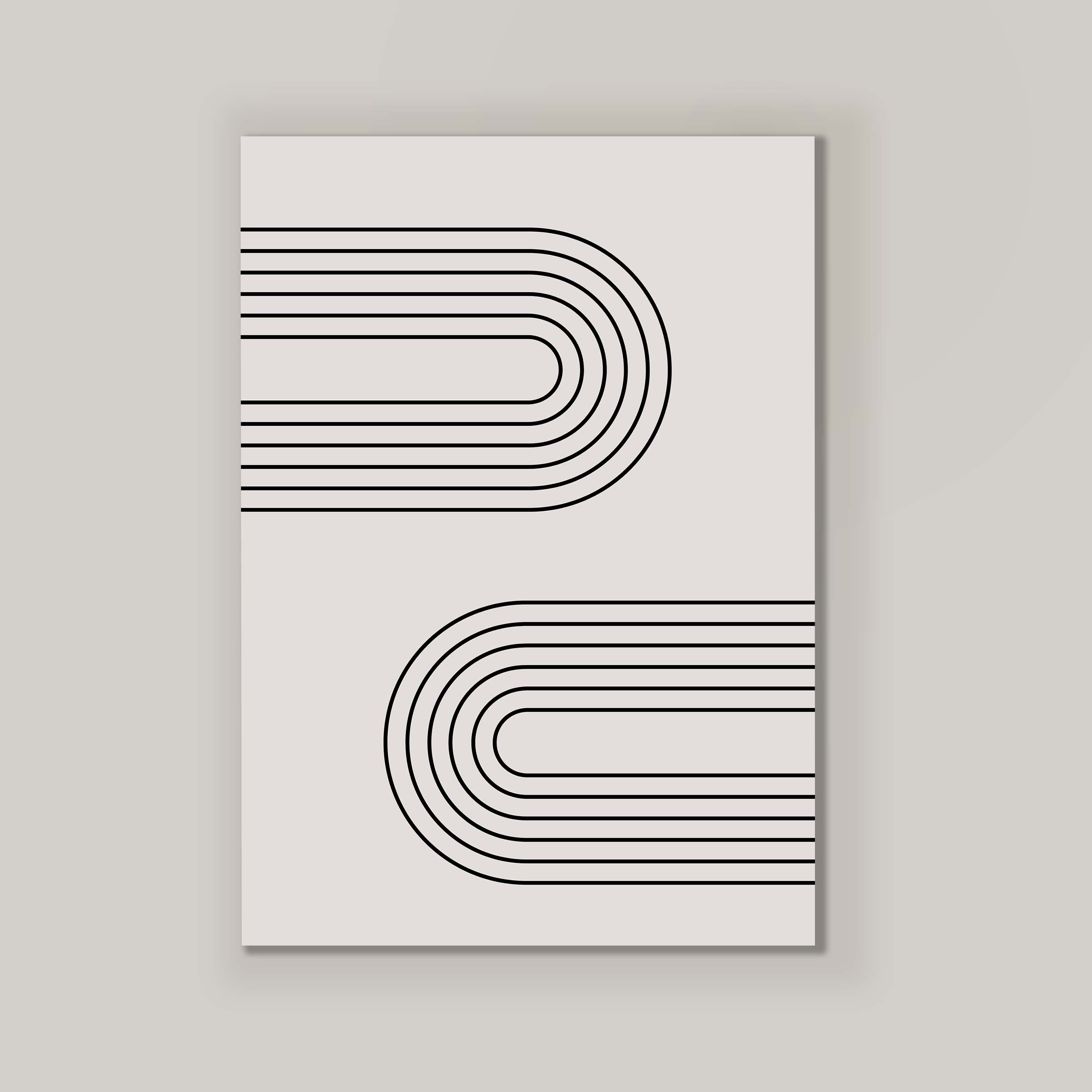 Abstract Arches Horizontal in Cream