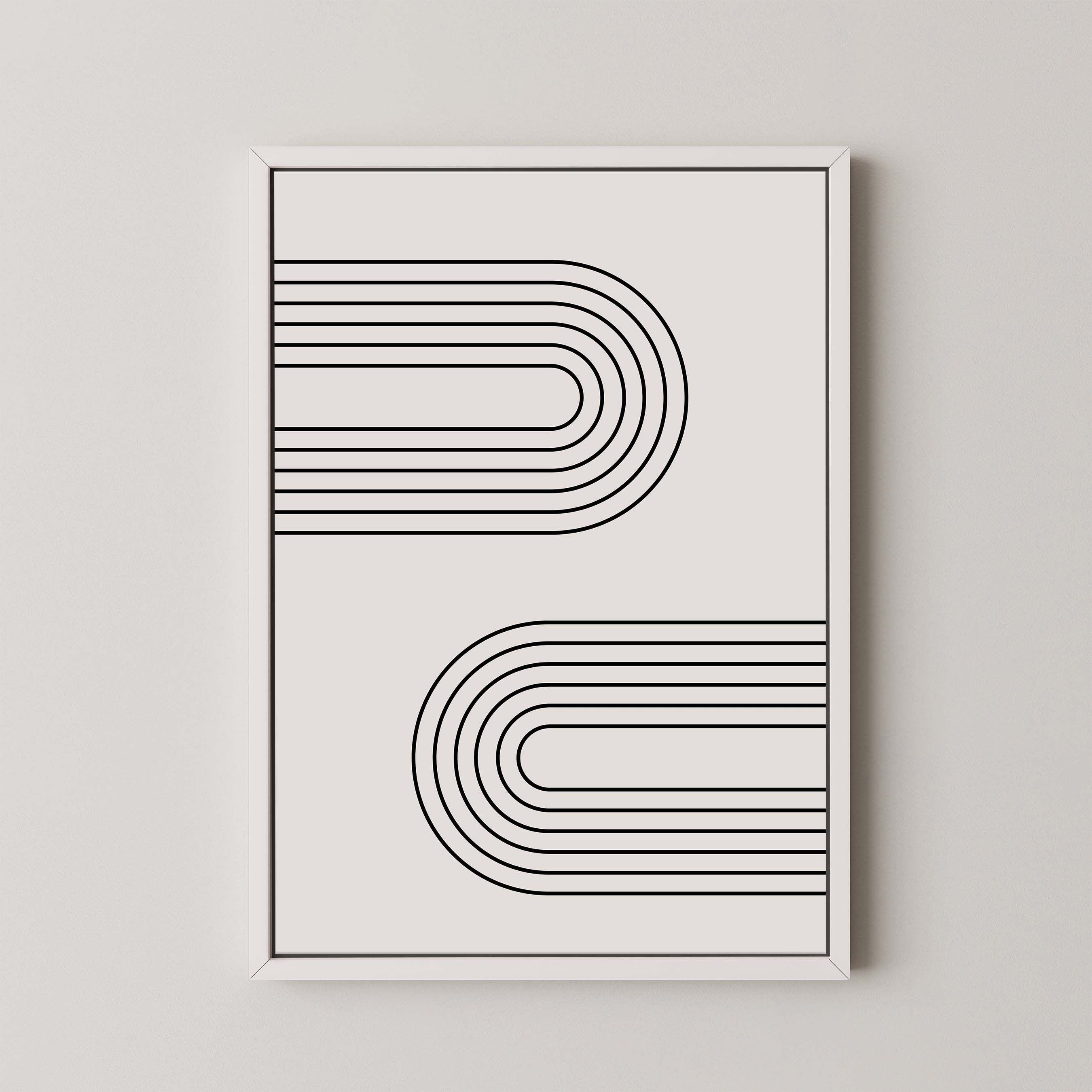 Abstract Arches Horizontal in Cream