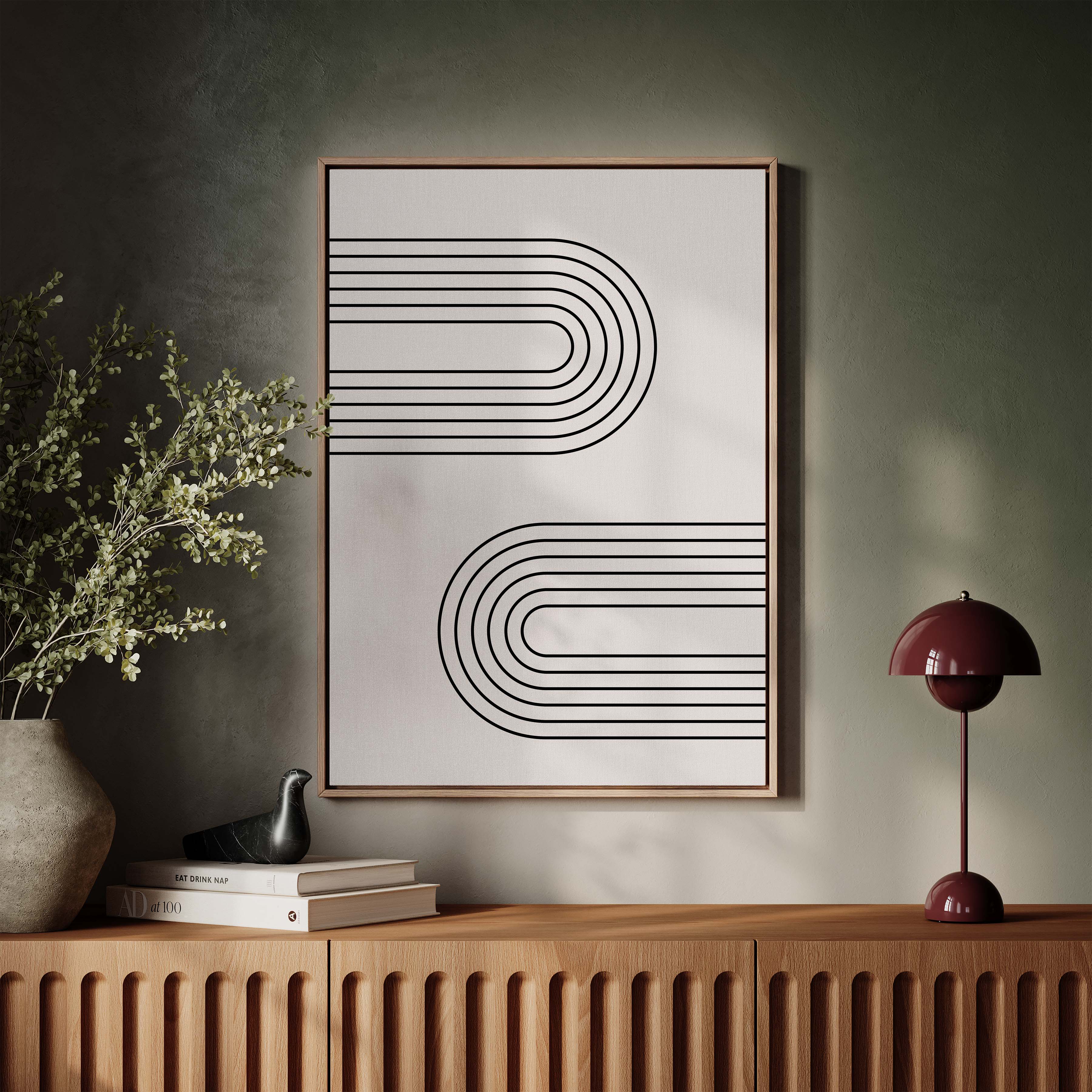 Abstract Arches Horizontal in Cream