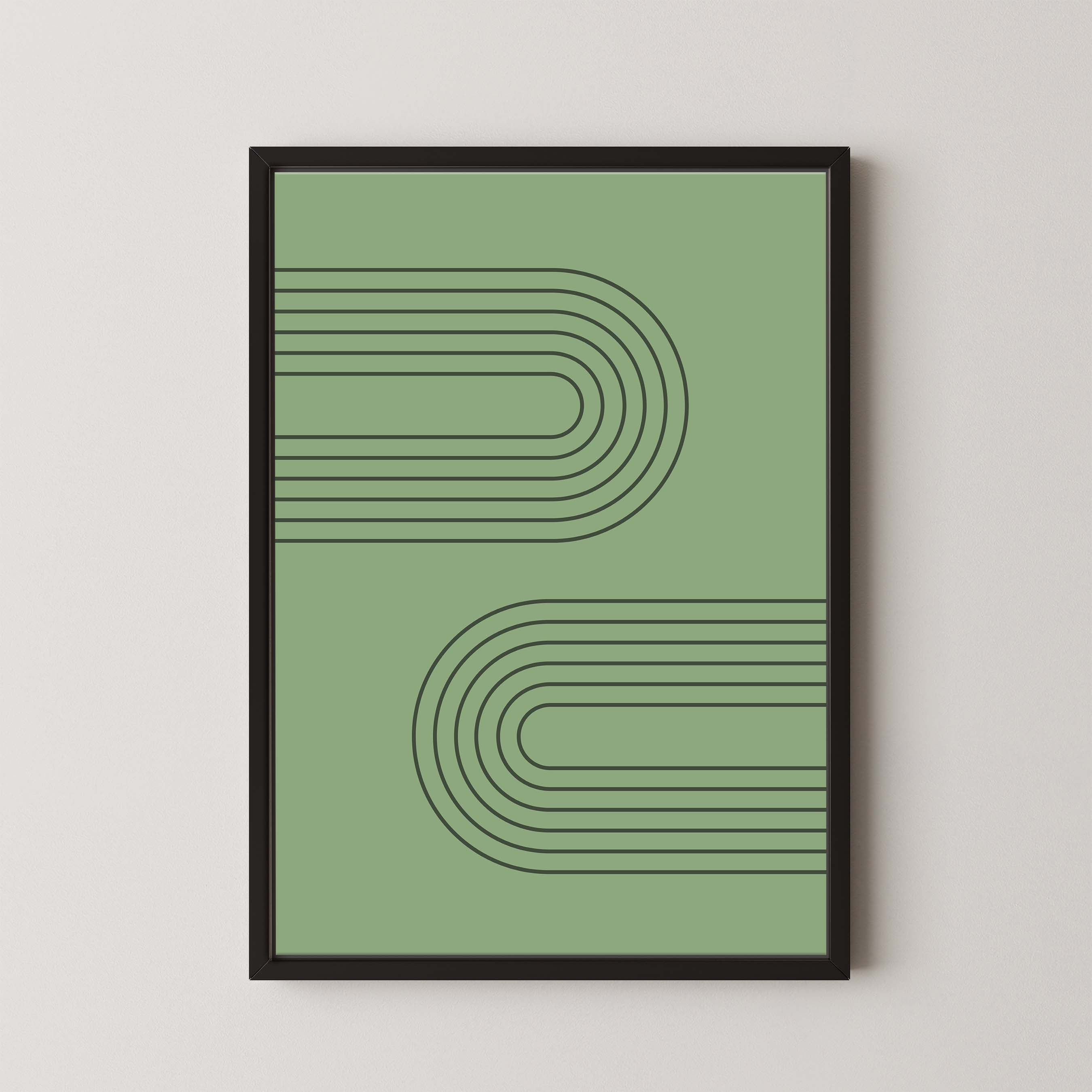 Abstract Arches Horizontal in Green