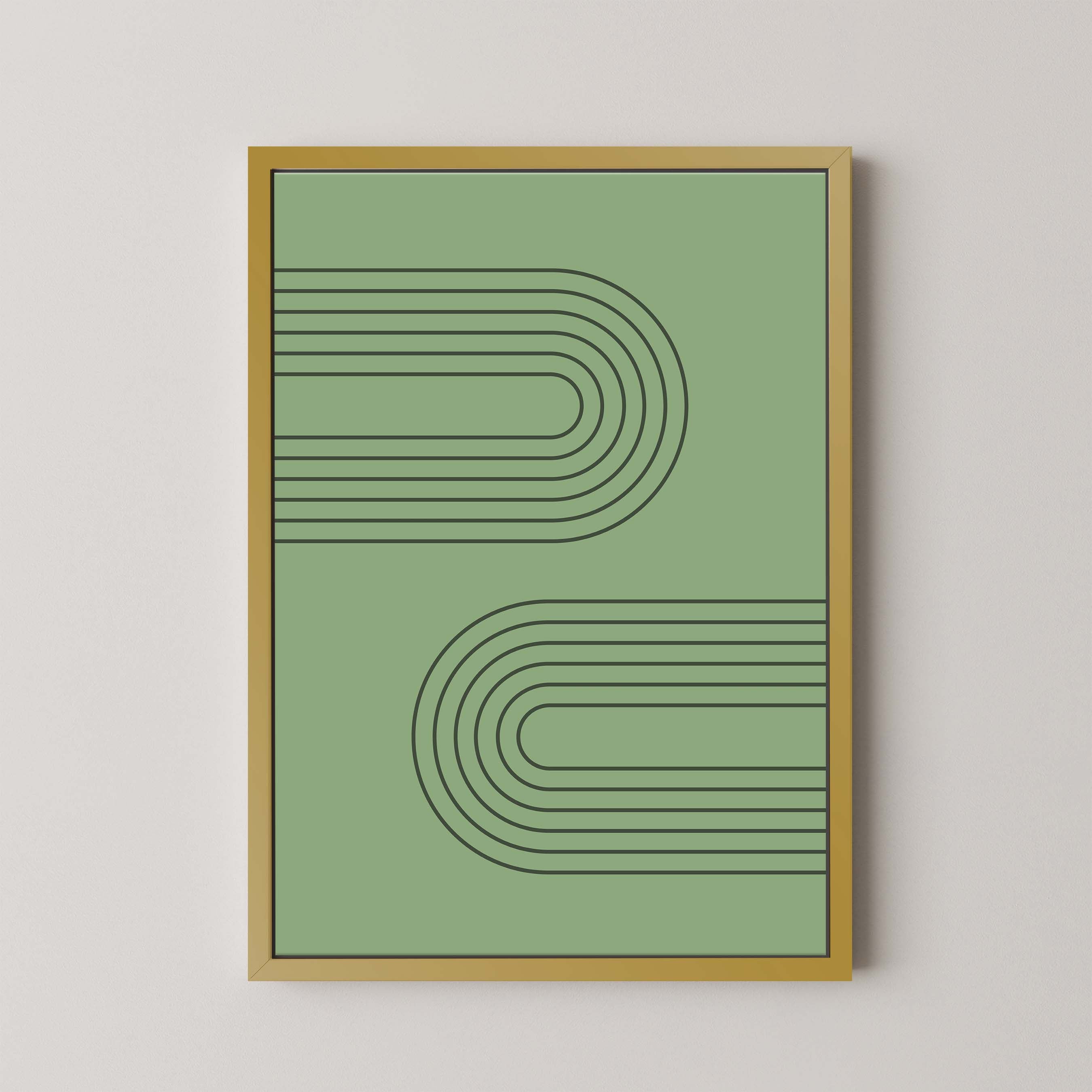 Abstract Arches Horizontal in Green