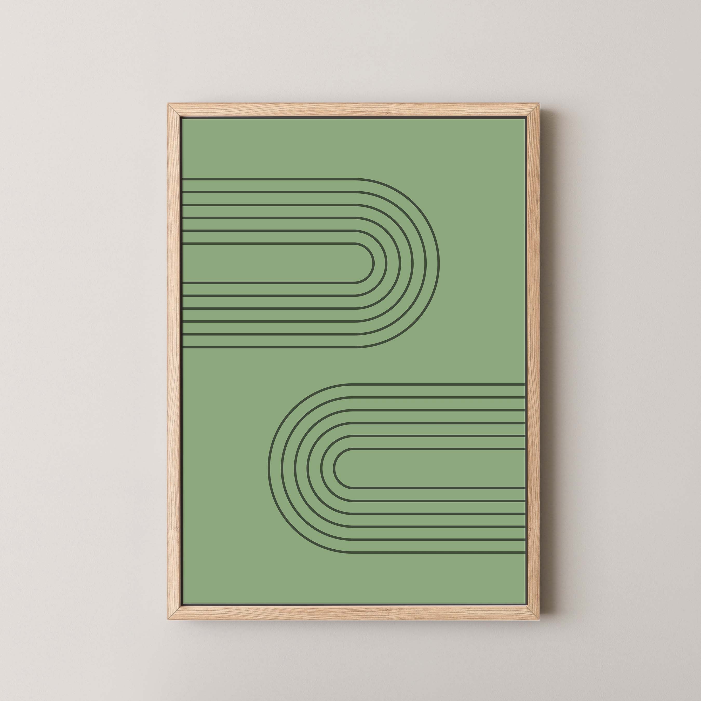 Abstract Arches Horizontal in Green