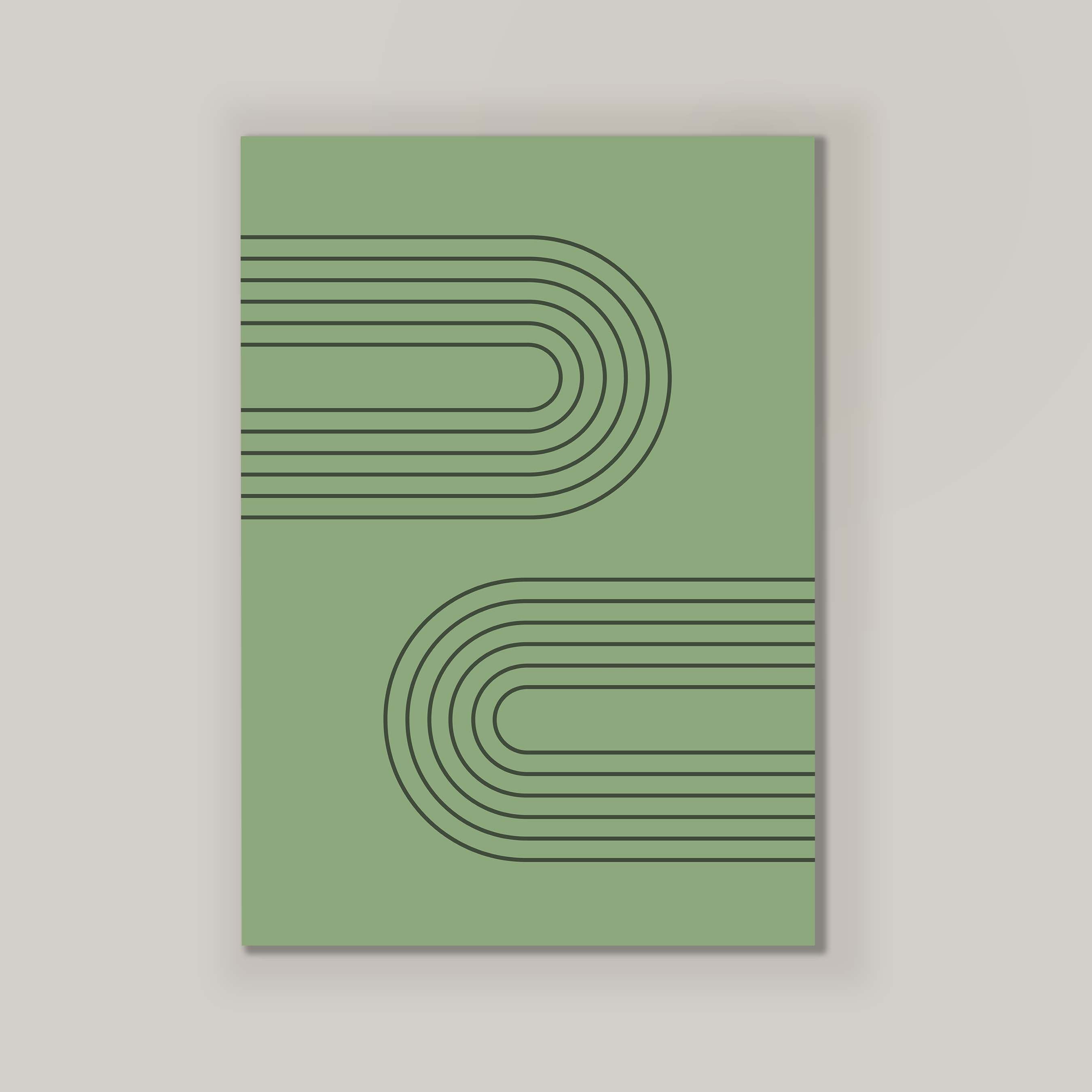 Abstract Arches Horizontal in Green