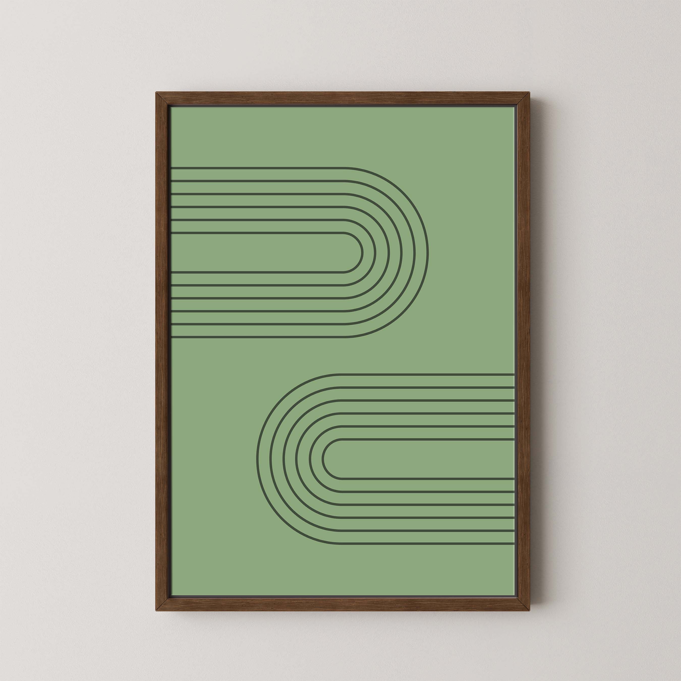 Abstract Arches Horizontal in Green