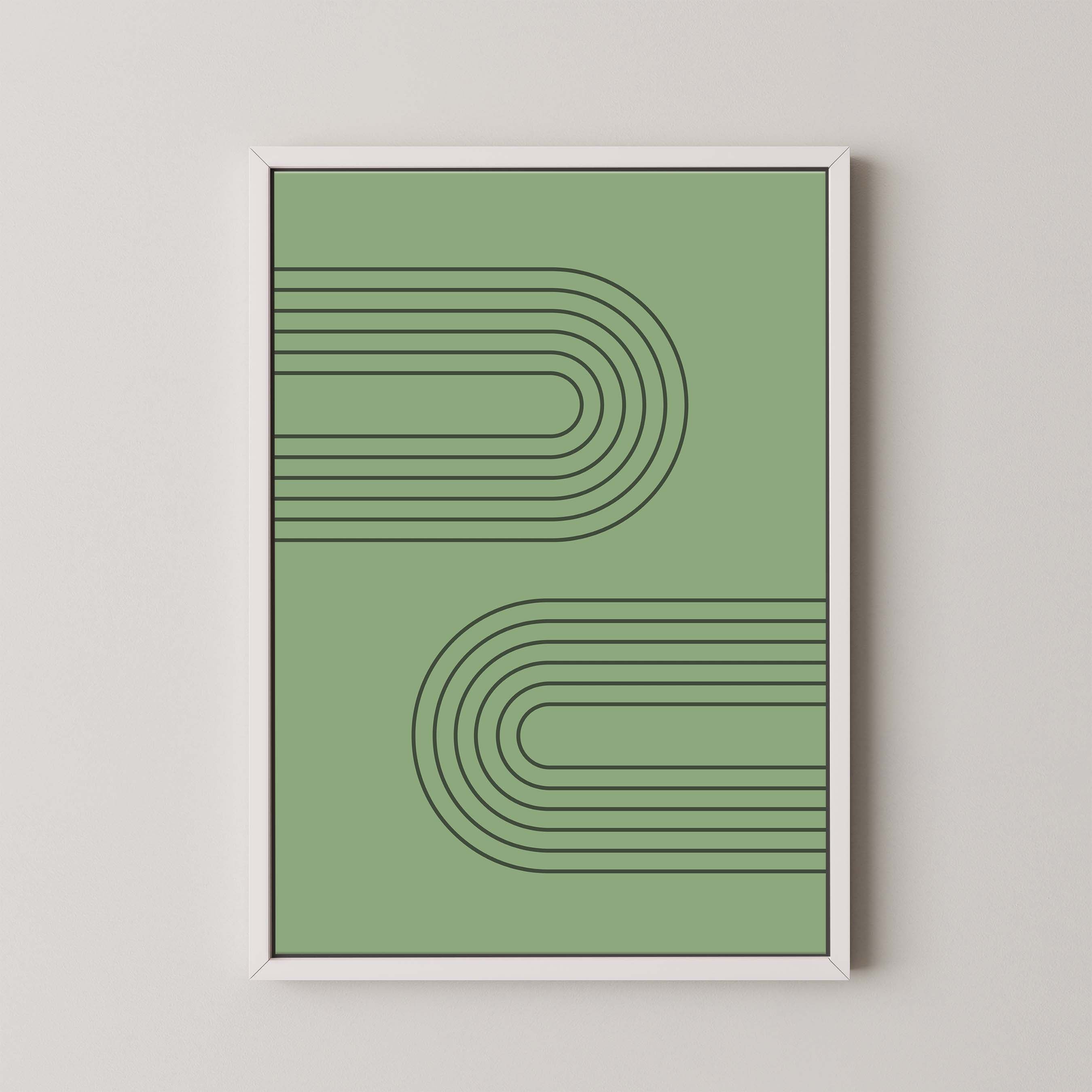 Abstract Arches Horizontal in Green