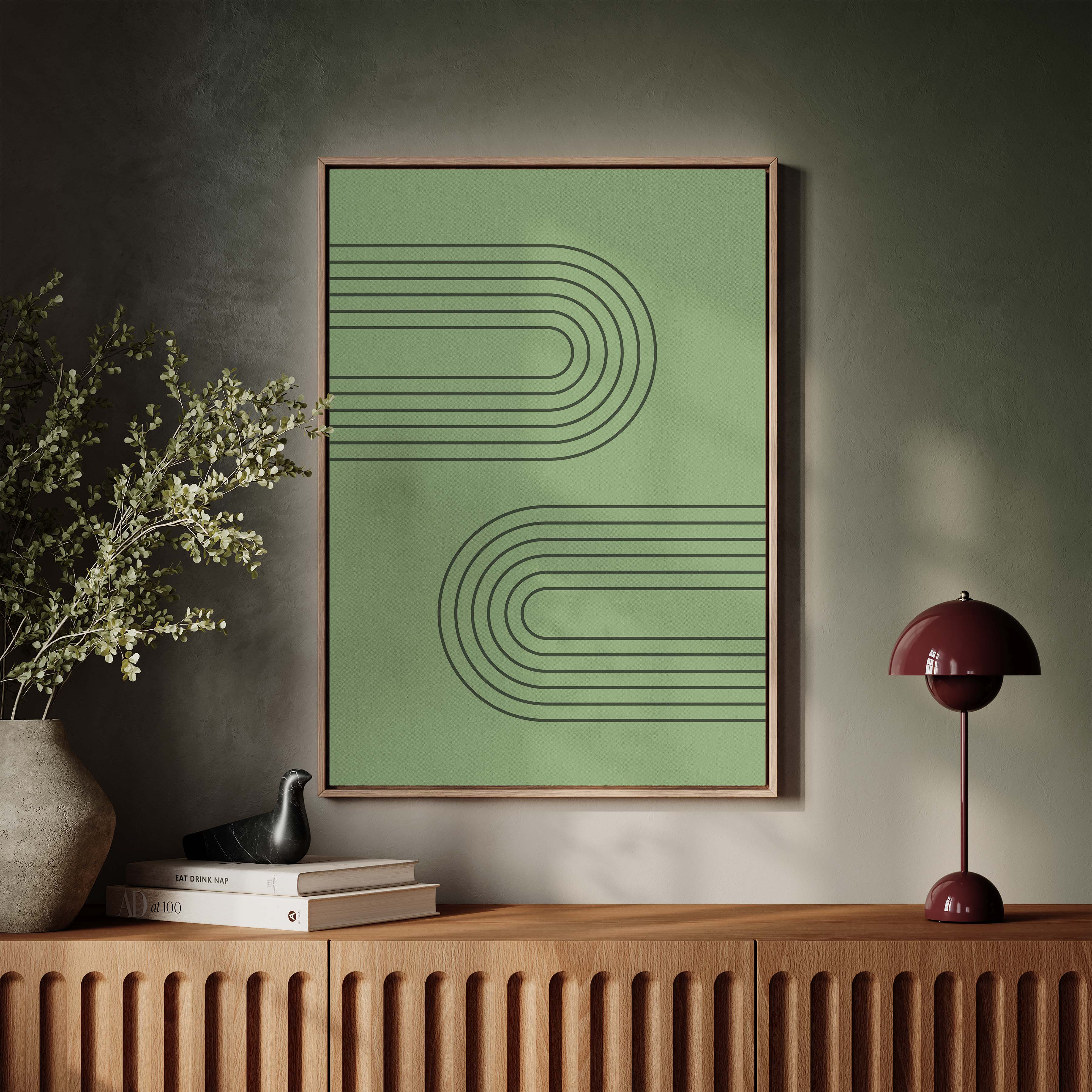 Abstract Arches Horizontal in Green