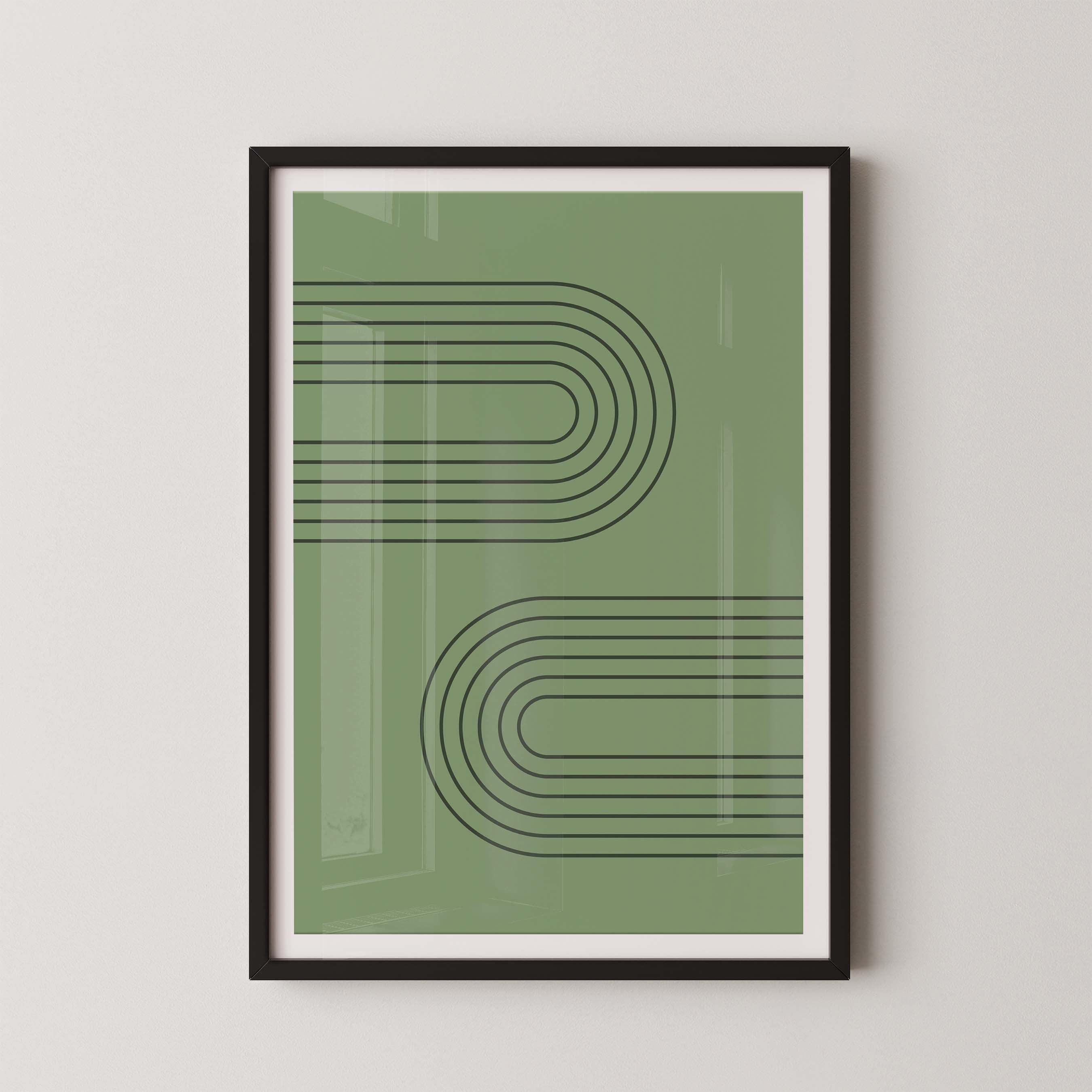 Abstract Arches Horizontal in Green