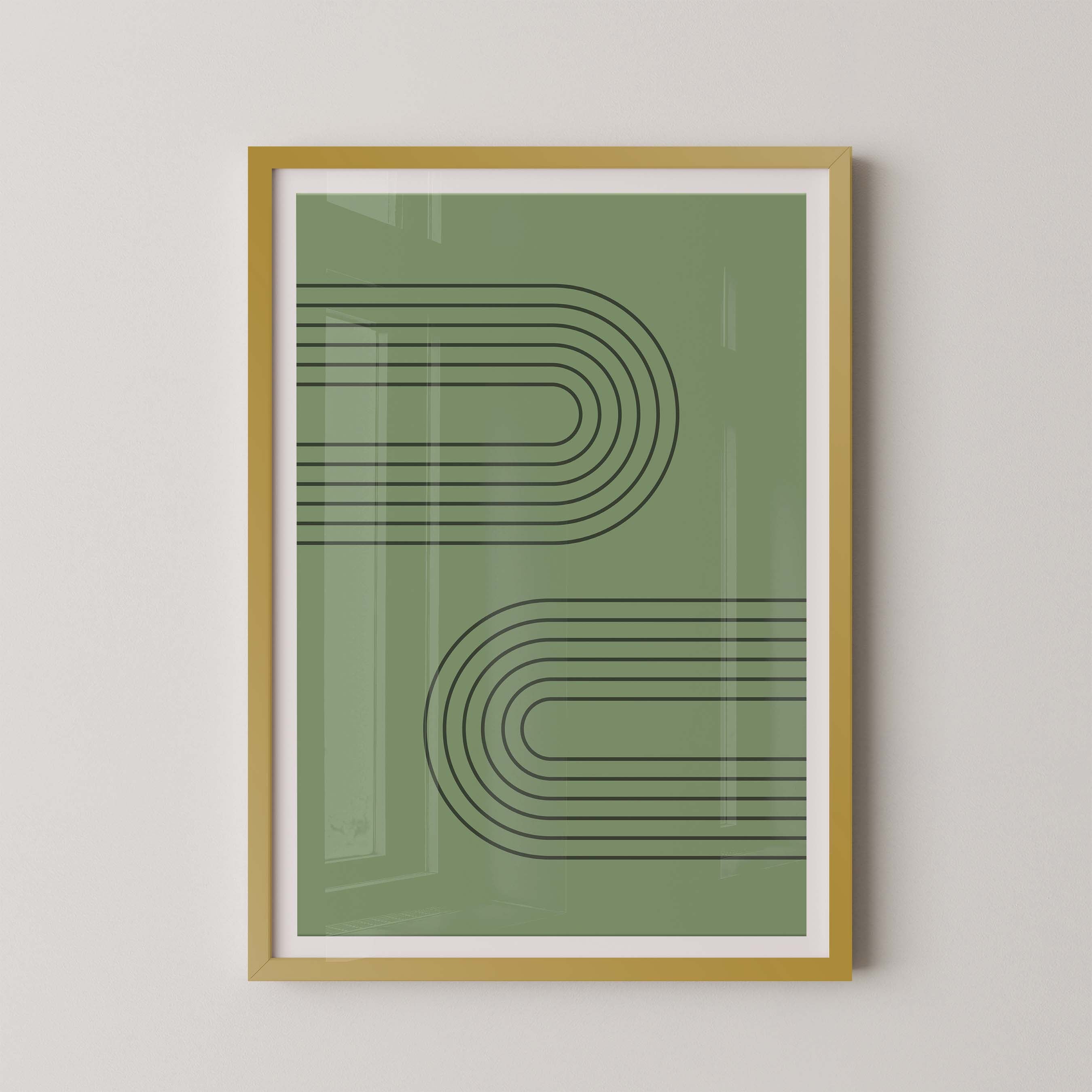 Abstract Arches Horizontal in Green