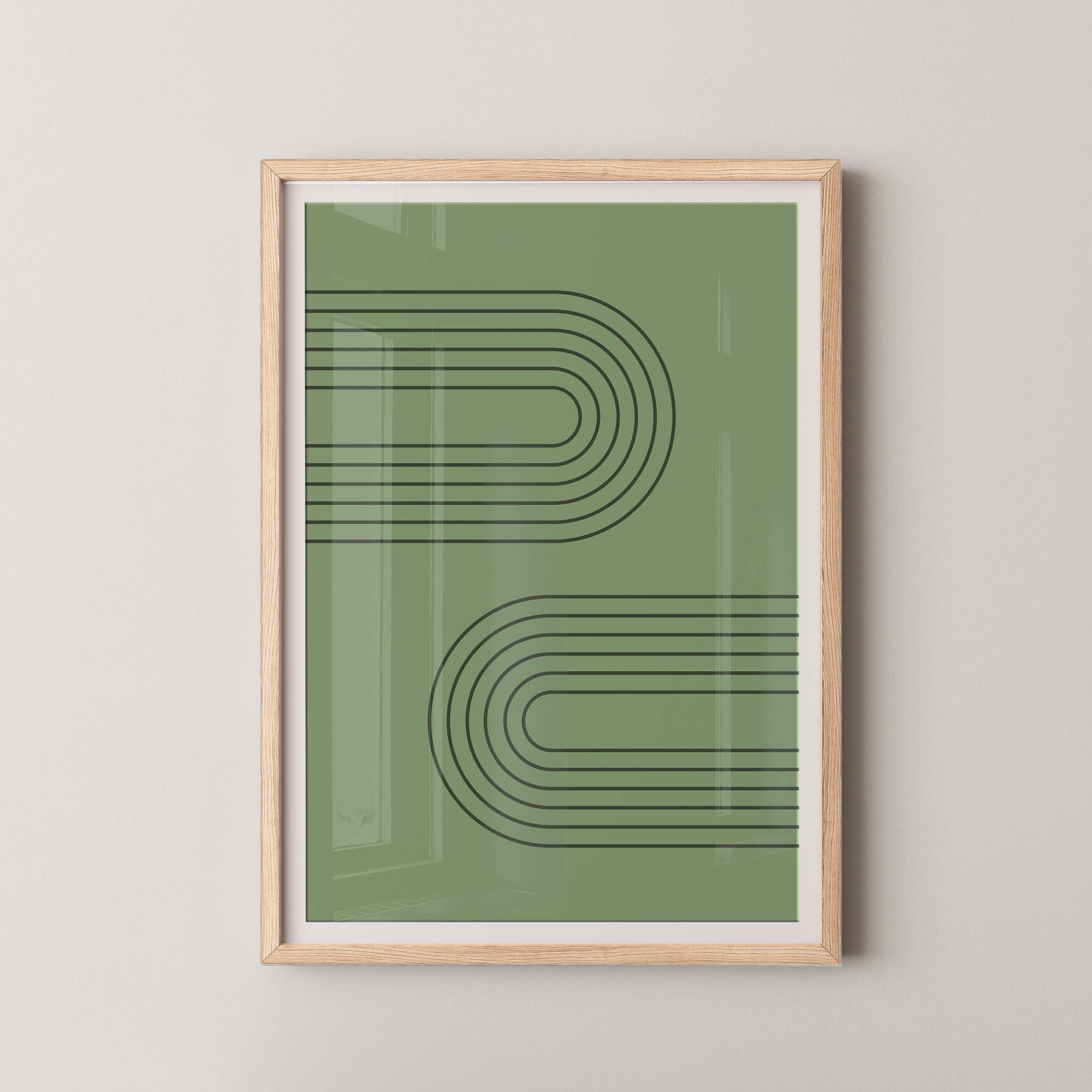 Abstract Arches Horizontal in Green