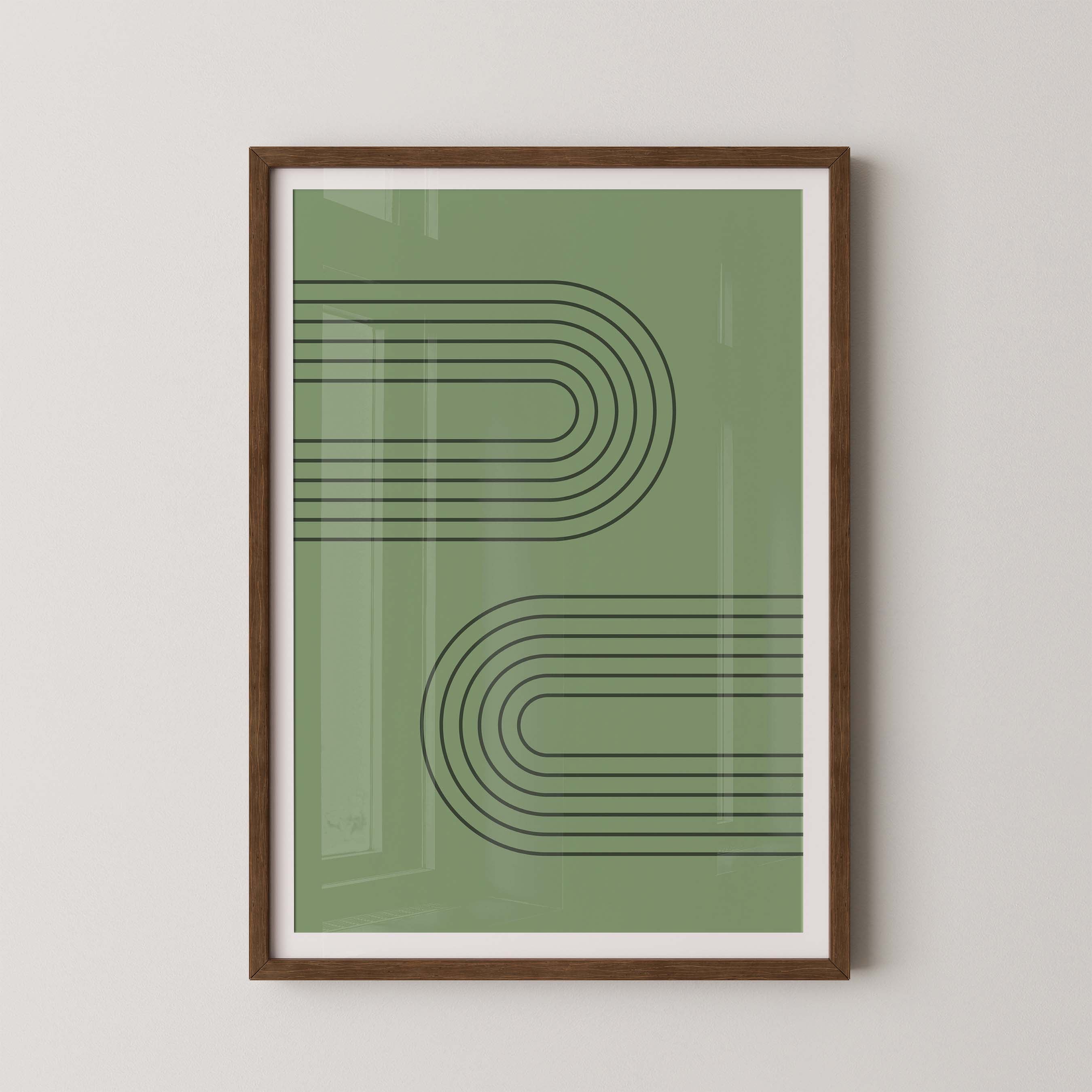 Abstract Arches Horizontal in Green