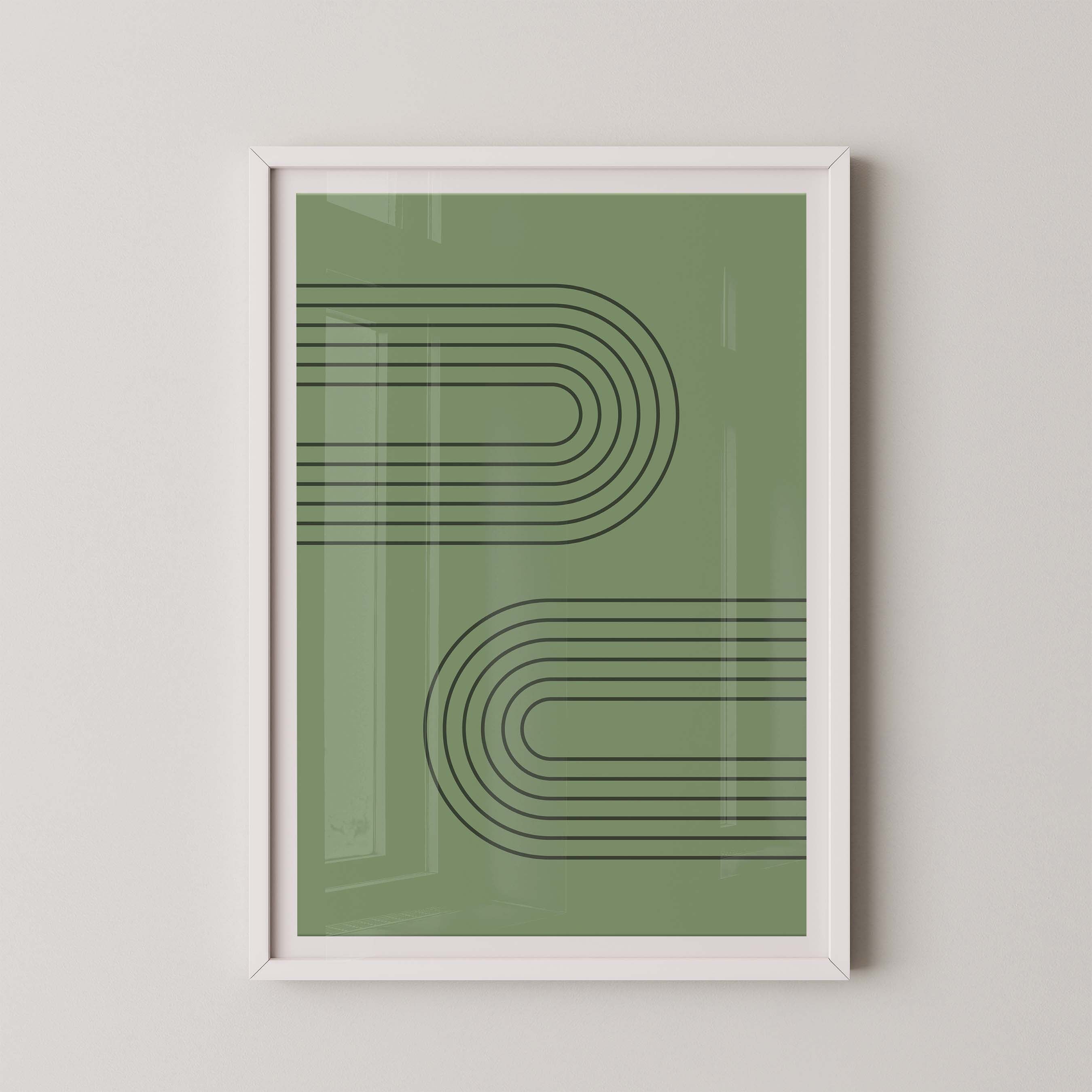 Abstract Arches Horizontal in Green