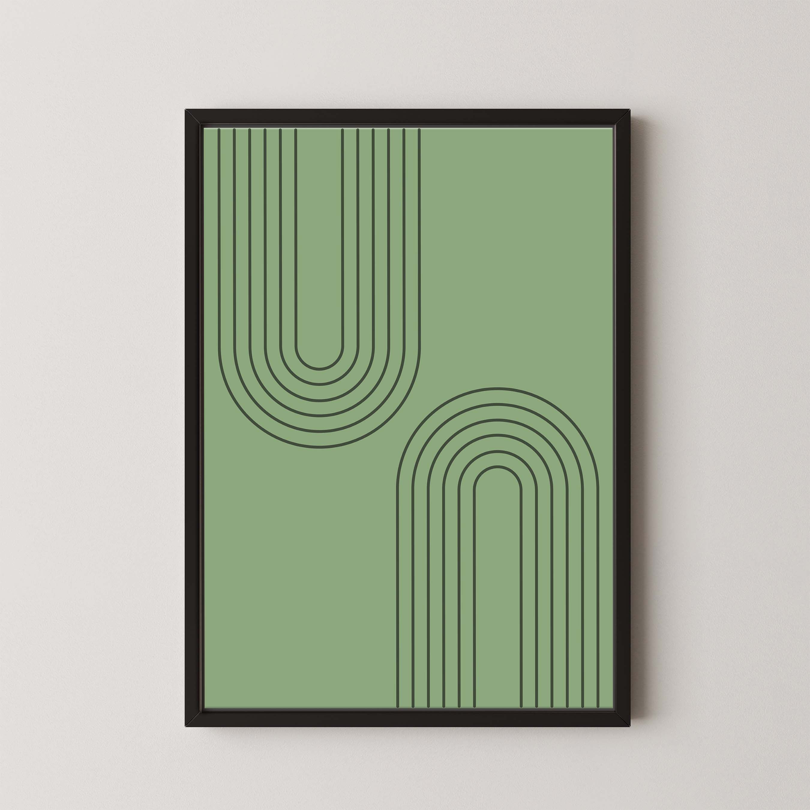Abstract Arches Vertical in Green