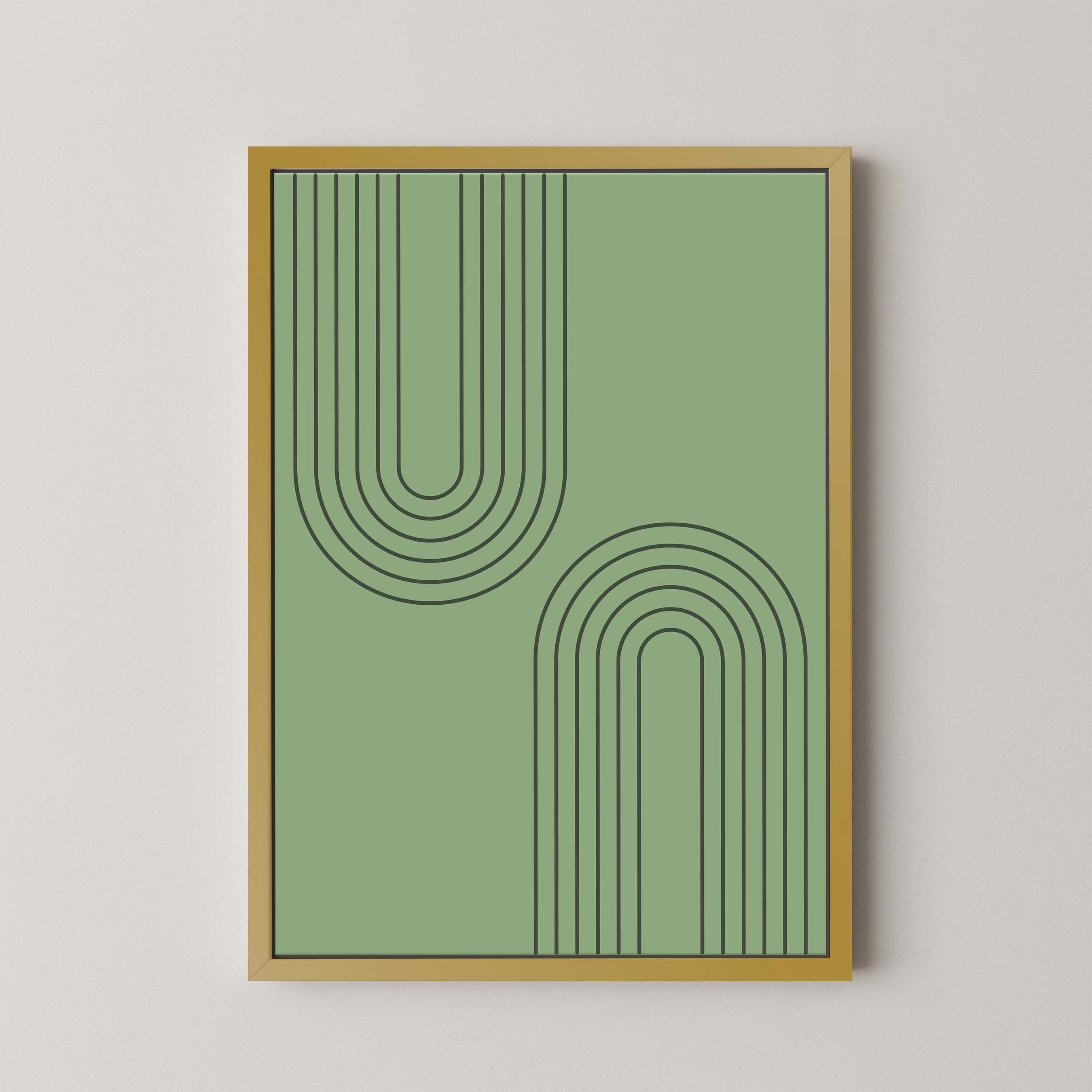 Abstract Arches Vertical in Green