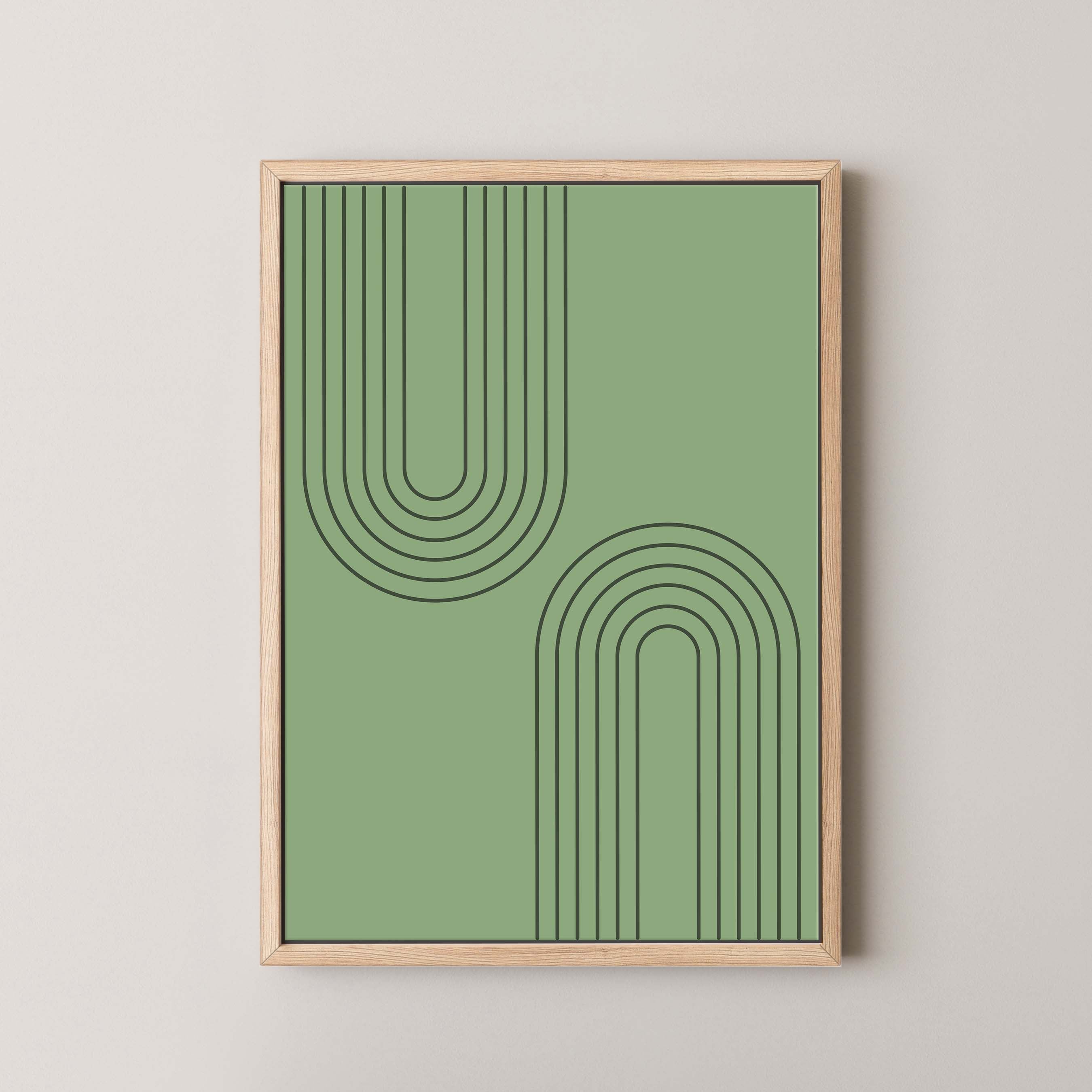 Abstract Arches Vertical in Green