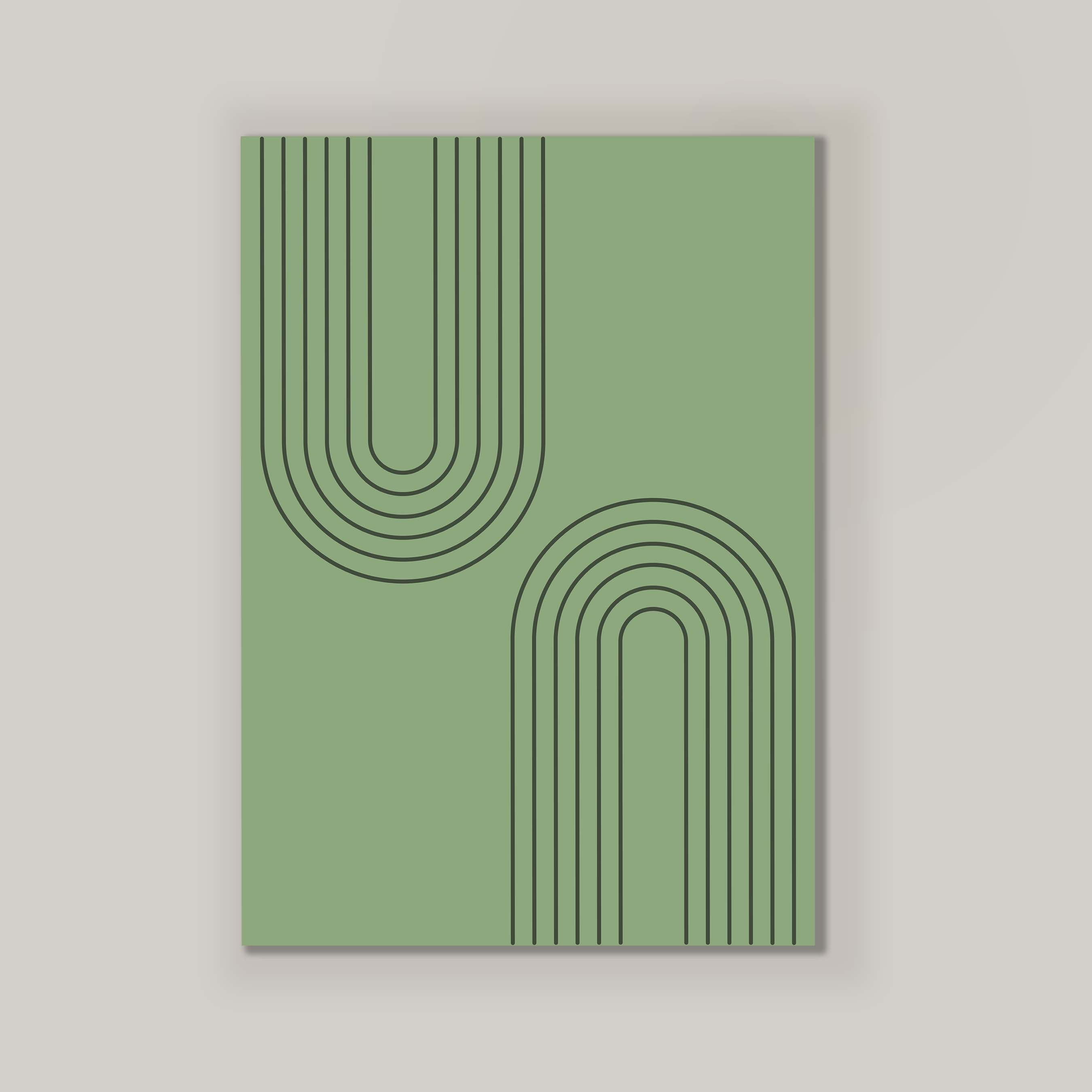 Abstract Arches Vertical in Green