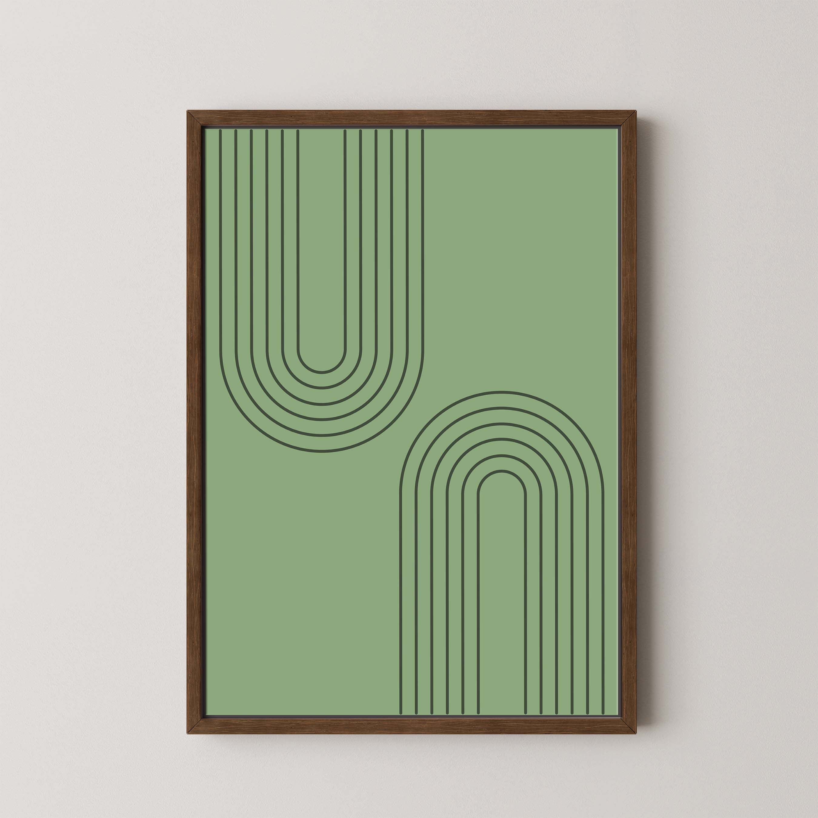 Abstract Arches Vertical in Green