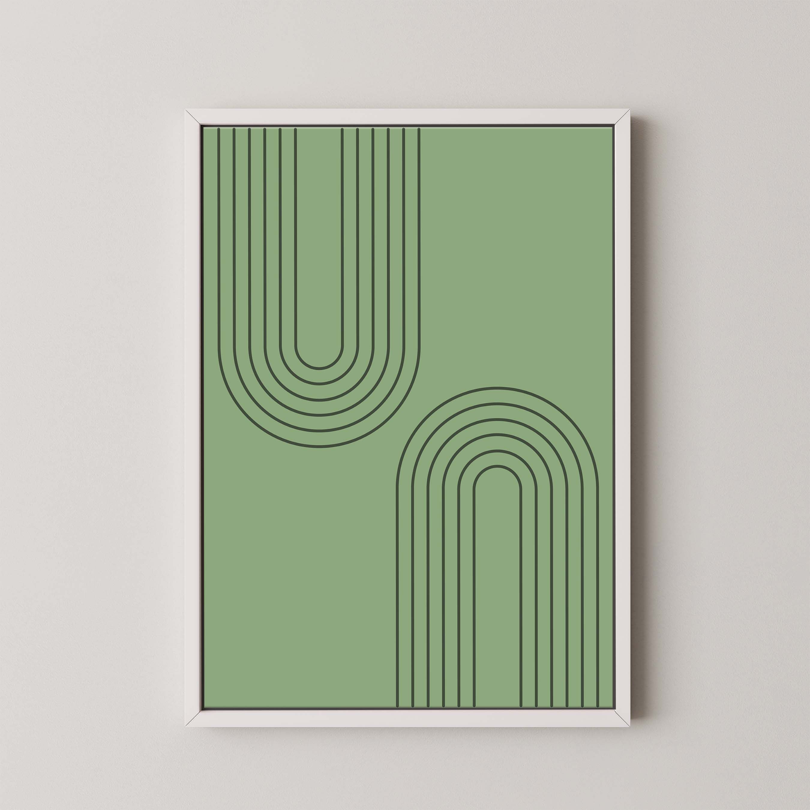 Abstract Arches Vertical in Green