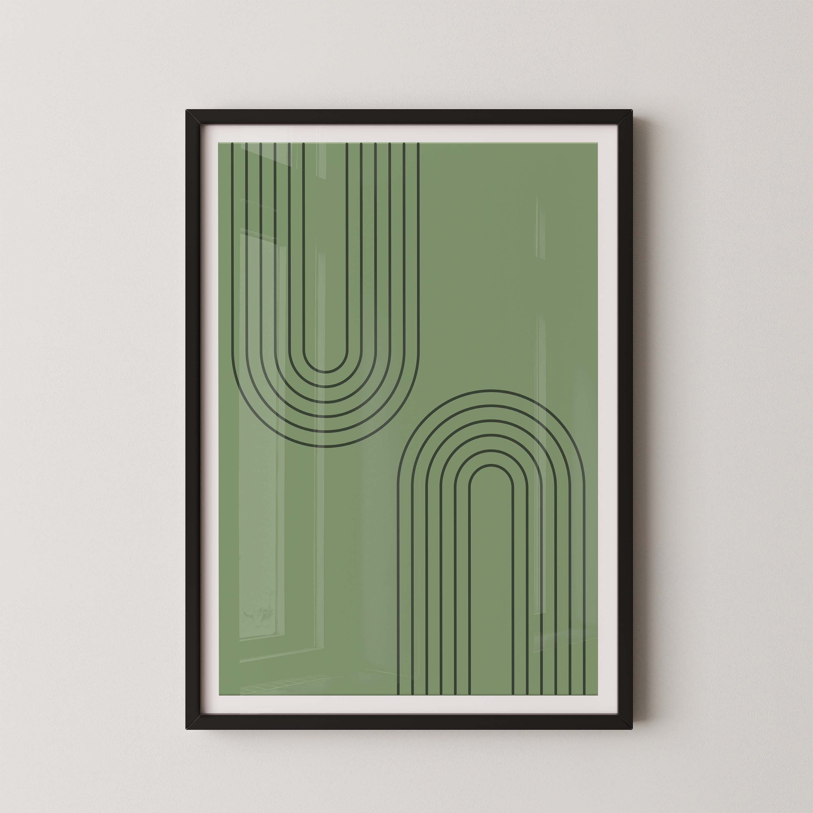 Abstract Arches Vertical in Green