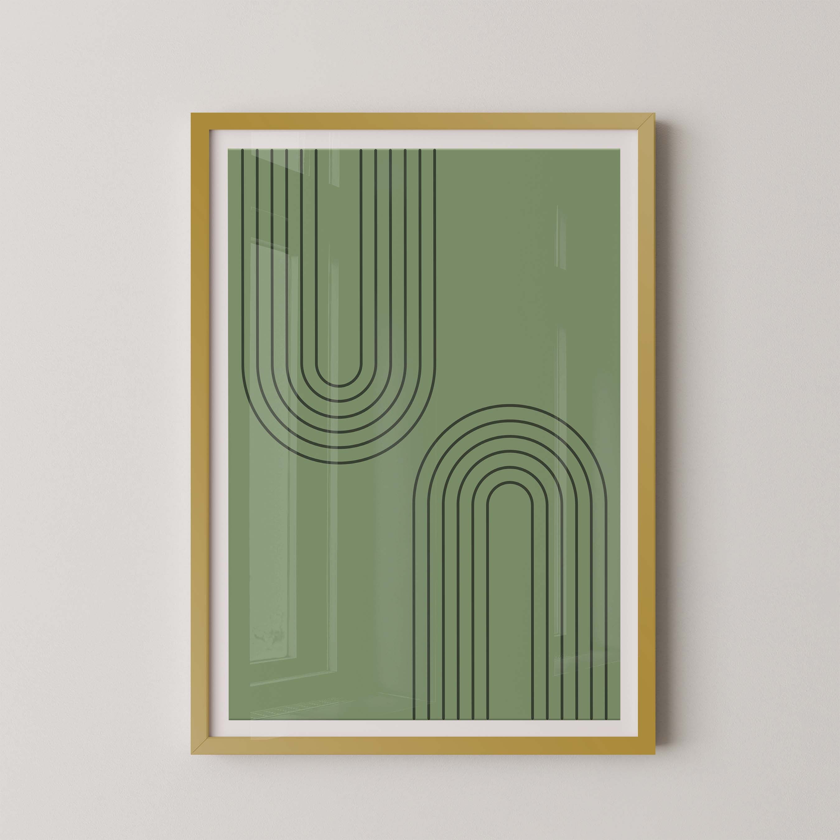 Abstract Arches Vertical in Green