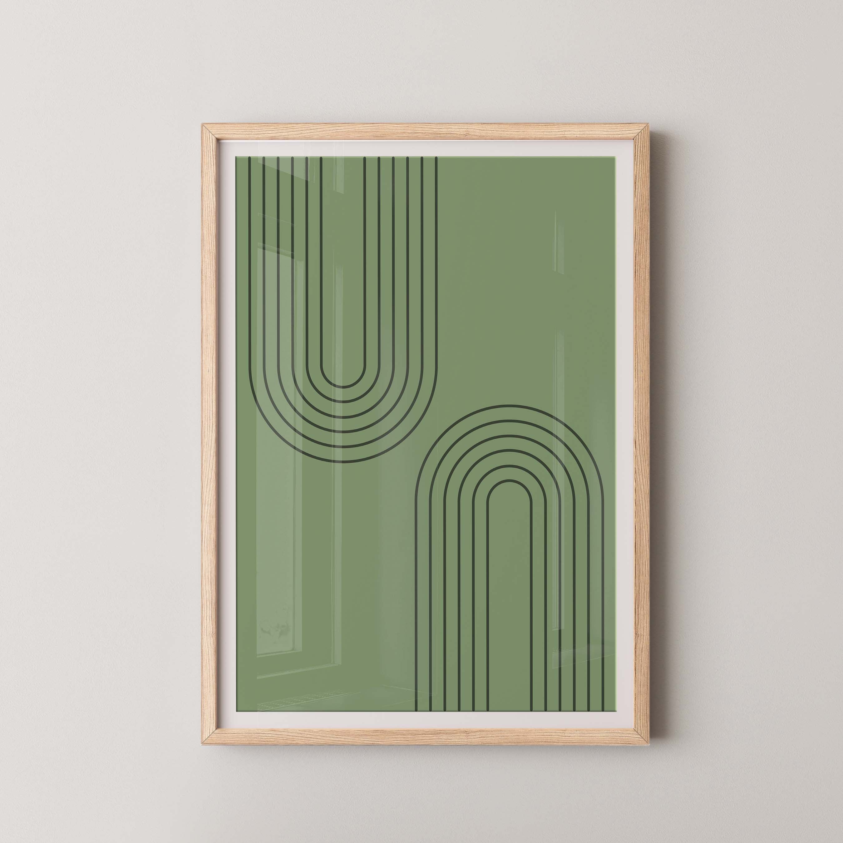 Abstract Arches Vertical in Green