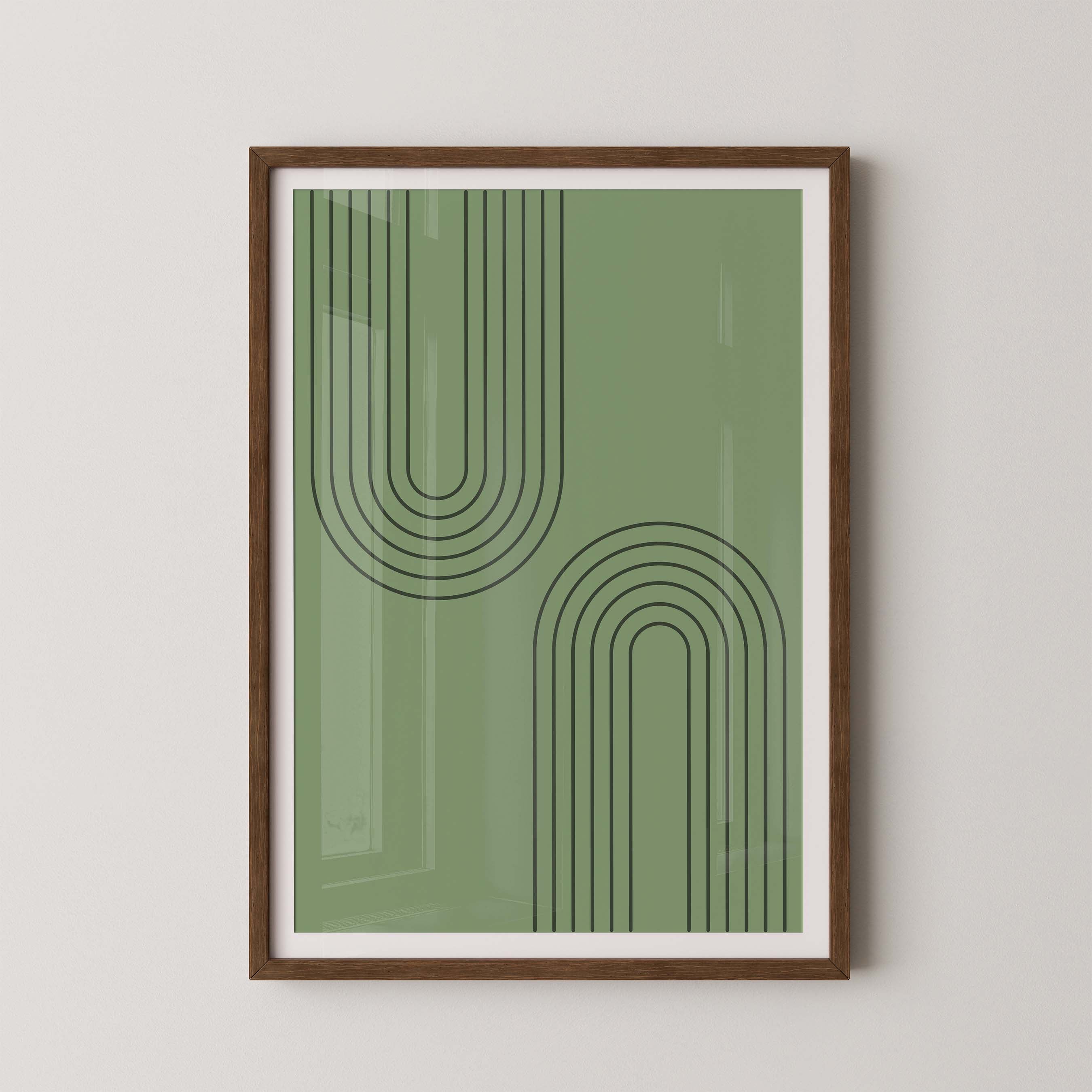 Abstract Arches Vertical in Green