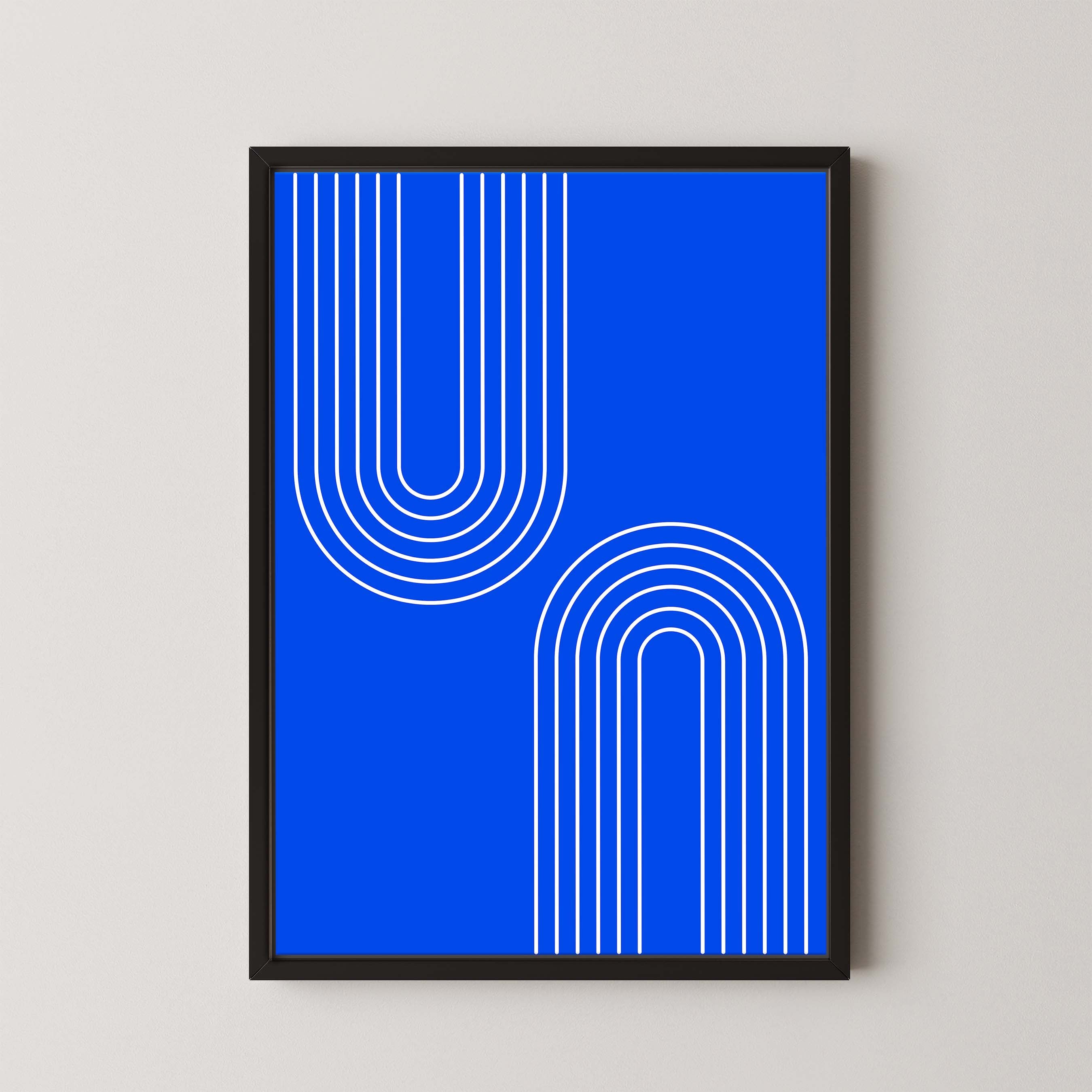 Abstract Arches Vertical in Bright Blue