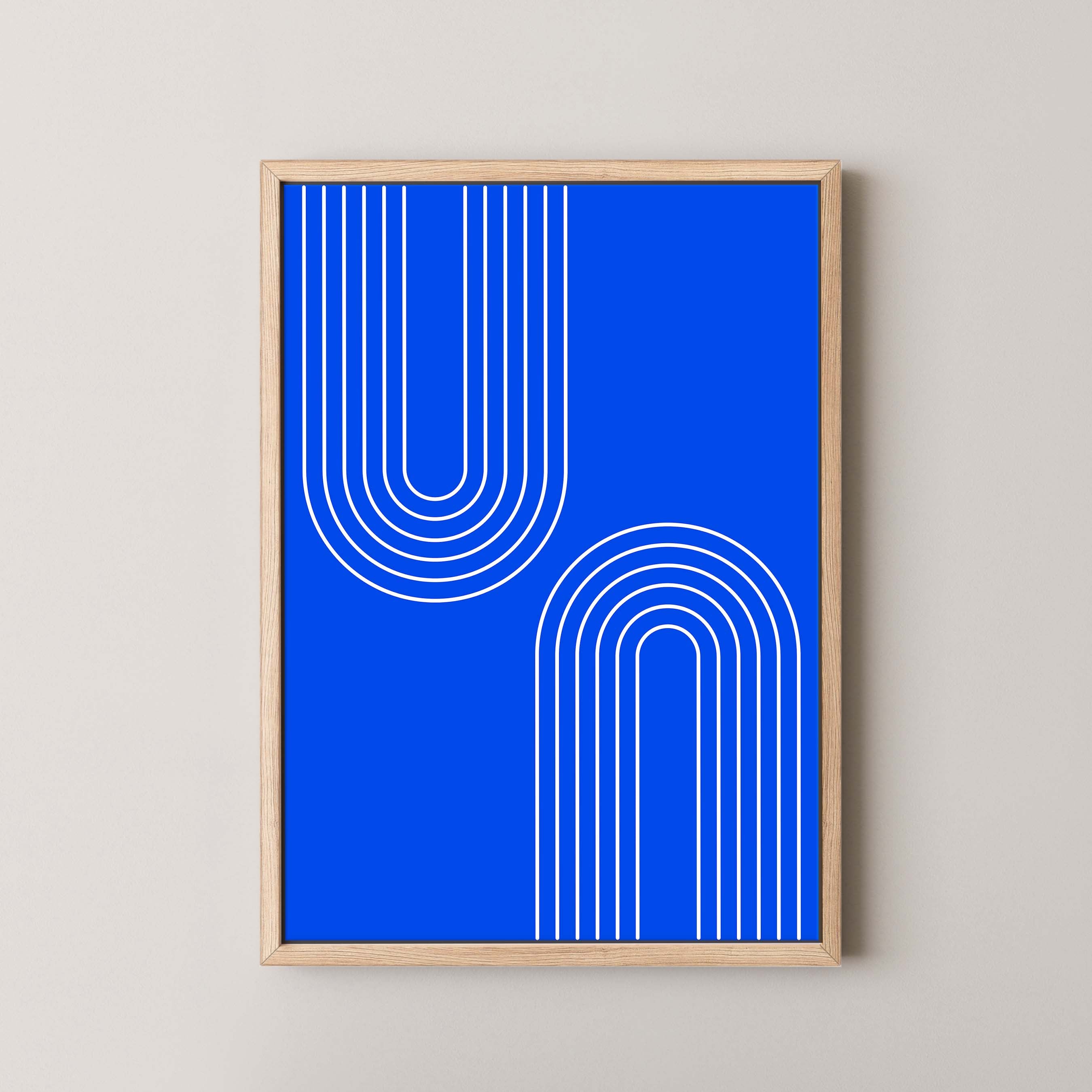 Abstract Arches Vertical in Bright Blue