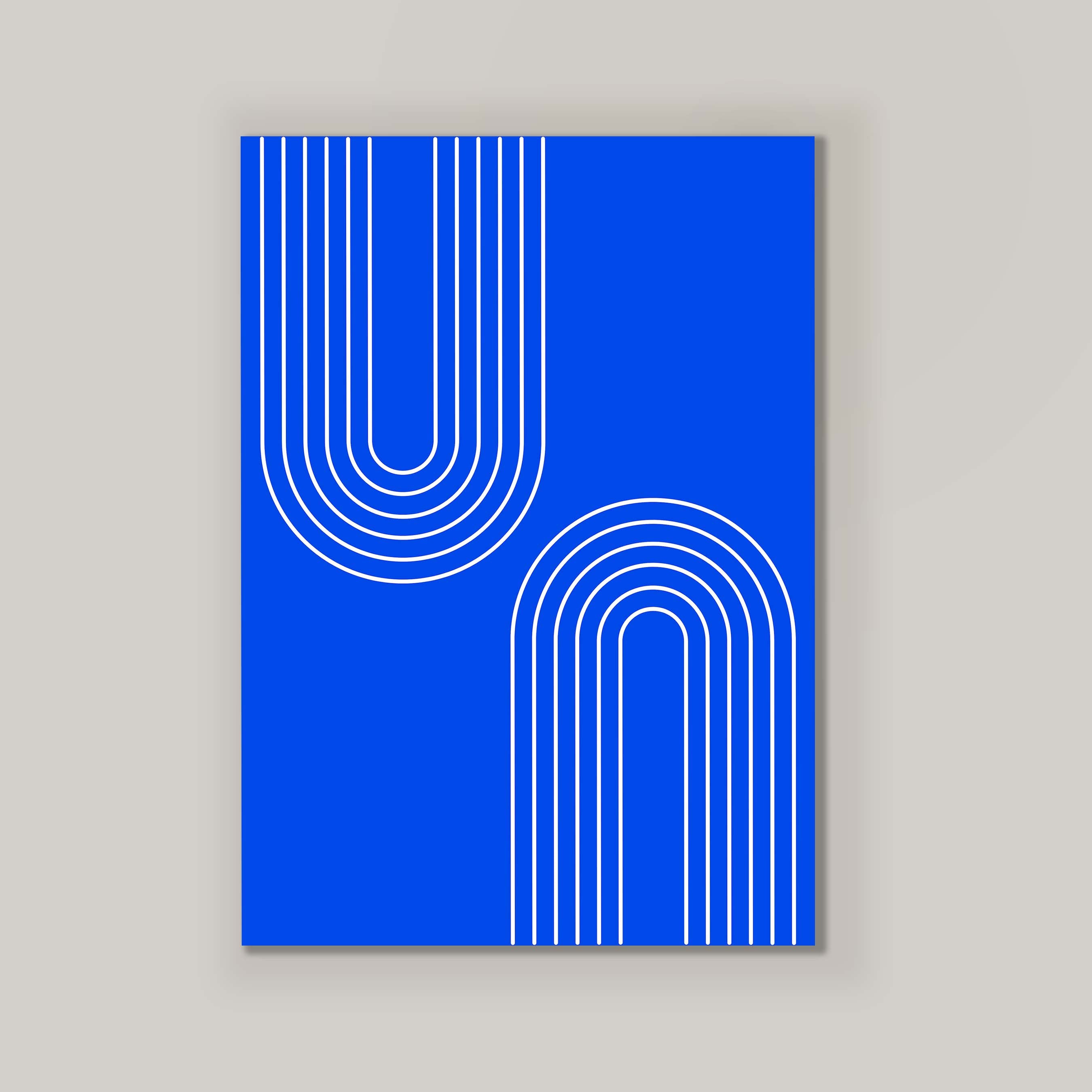 Abstract Arches Vertical in Bright Blue