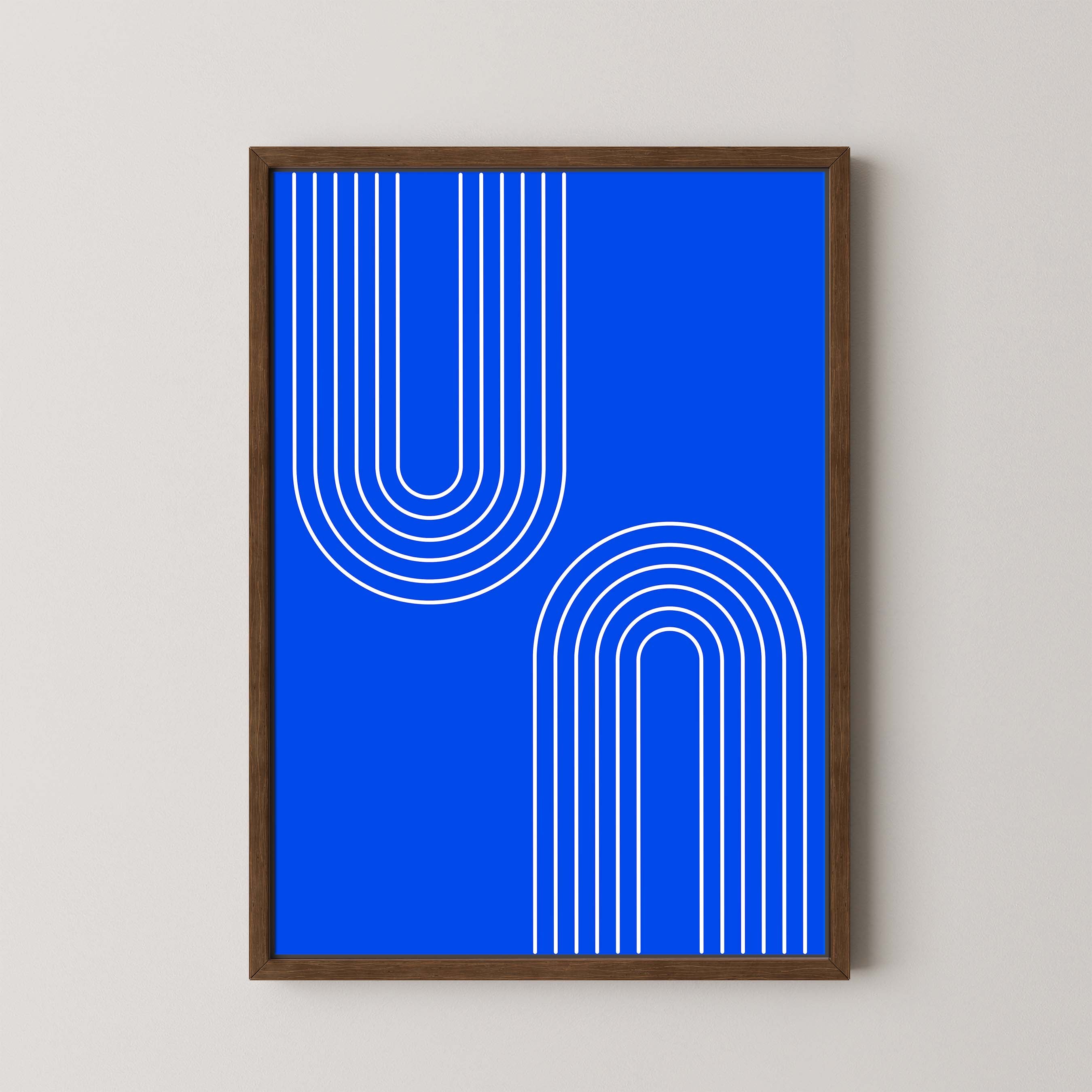 Abstract Arches Vertical in Bright Blue