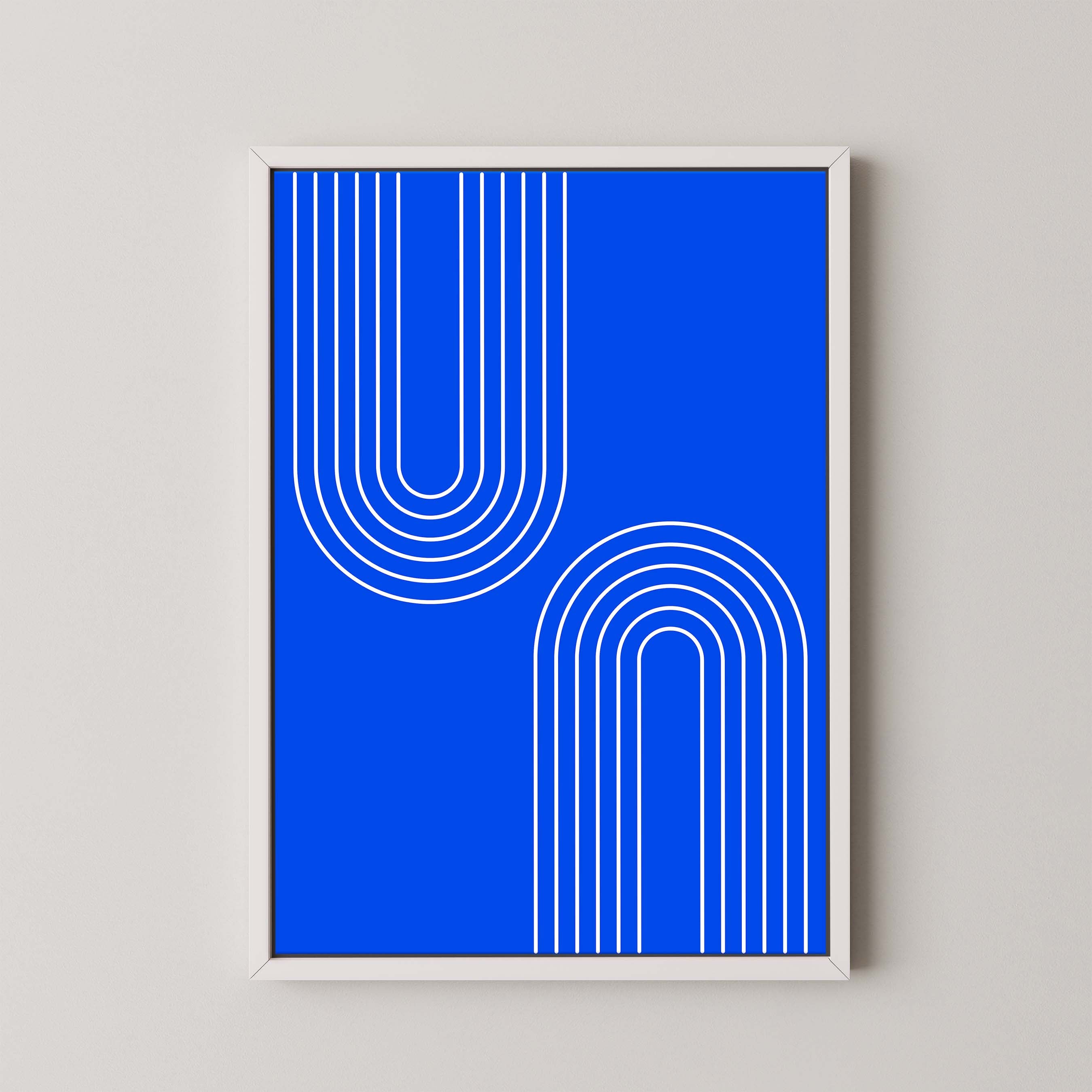 Abstract Arches Vertical in Bright Blue